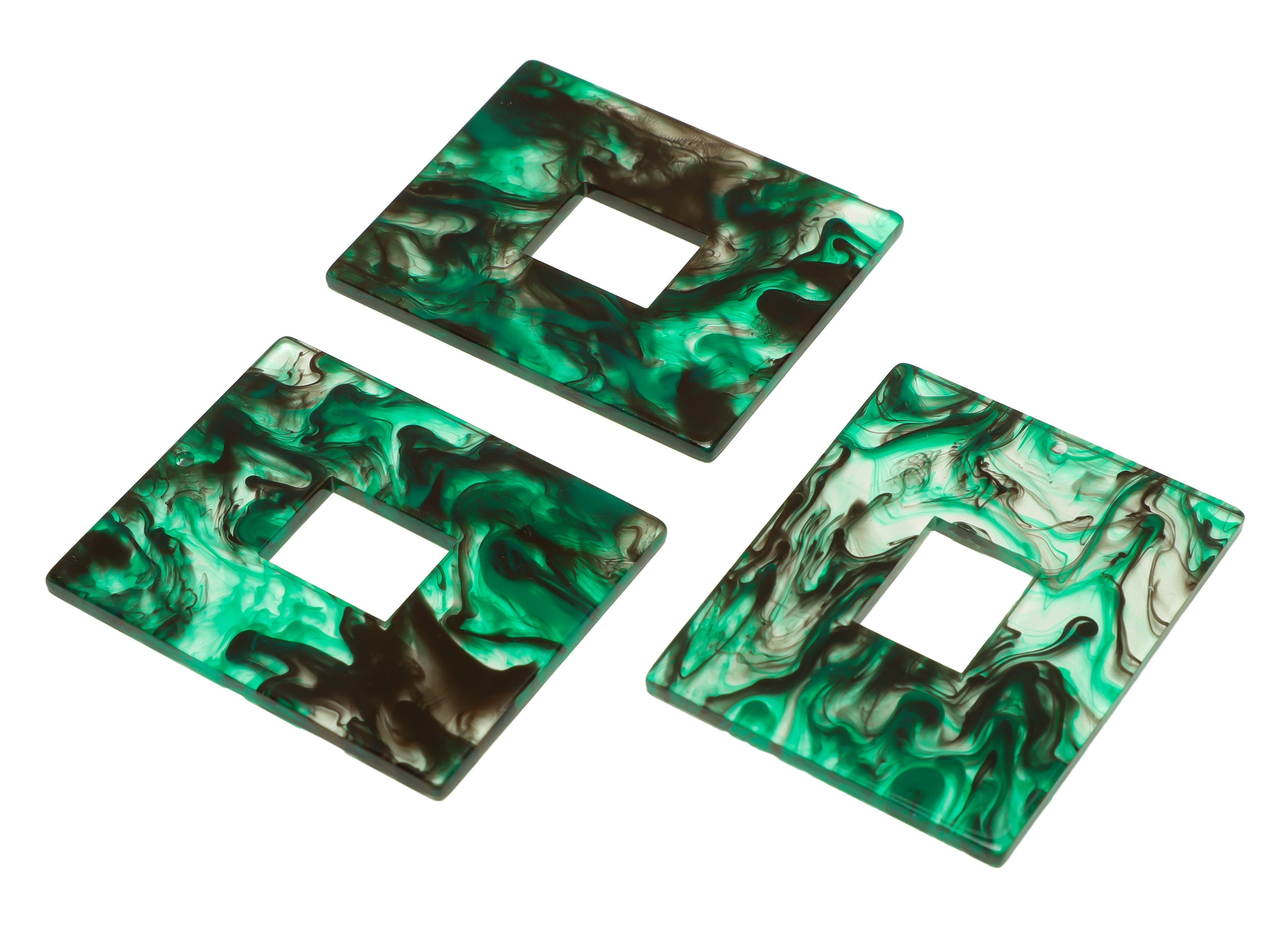 Acrylic Rectangle Charm - Acrylic Transparent Pendant - Acrylic Earring Charm - Jewelry Making - Code:A948 - 49x39.89x2mm - AC2614-A948 - DOMEDBAZAAR