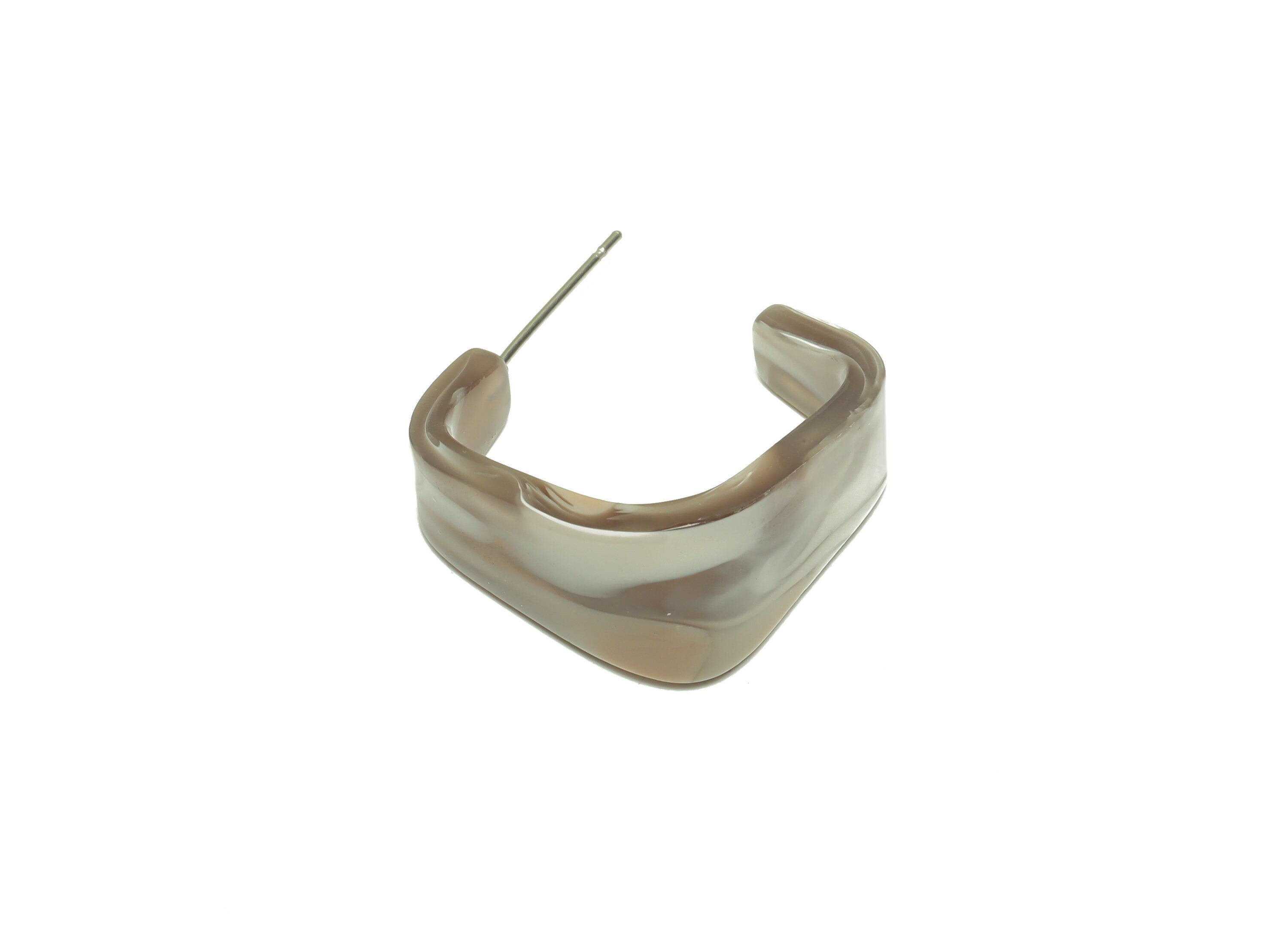 Acrylic Hoop Earrings Stud -Acrylic Wide Rainbow Earring - Open Hoop Square Earring Post - Color Code:944- 26x21x2.8mm - AC2617-A944 - DOMEDBAZAAR