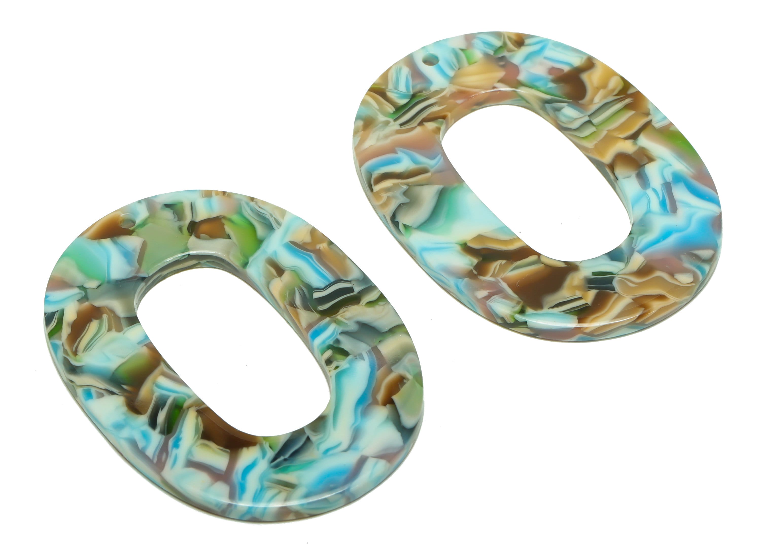 Acrylic Oval Charms - Oval Earrings and Pendant - Geometry Earring Findings - Jewelry Supplies  - Color Code:A240 - 47x34x2mm - AC2618-A240 - DOMEDBAZAAR