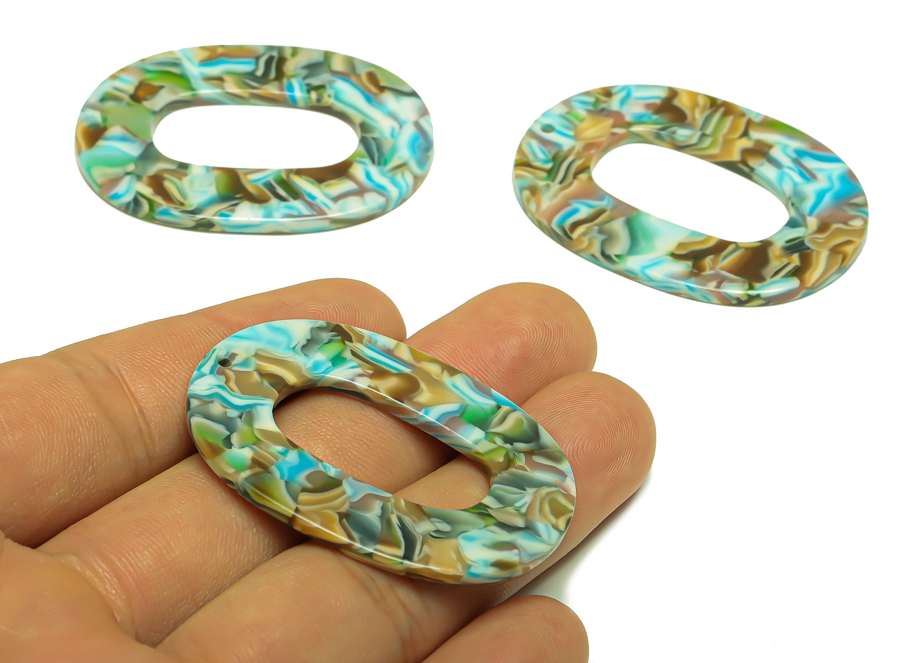 Acrylic Oval Charms - Oval Earrings and Pendant - Geometry Earring Findings - Jewelry Supplies  - Color Code:A240 - 47x34x2mm - AC2618-A240 - DOMEDBAZAAR