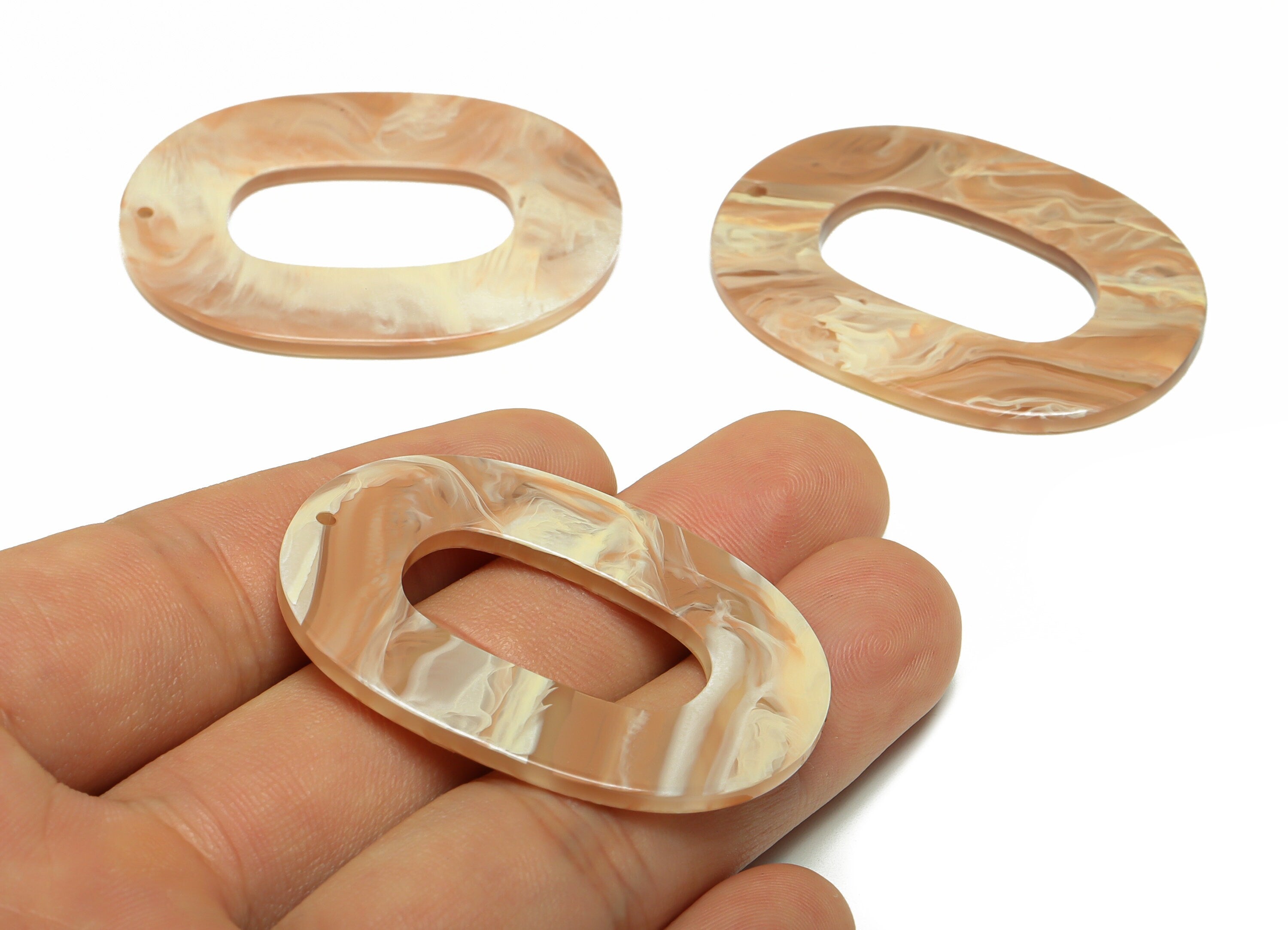 Acrylic Oval Charms - Oval Earrings and Pendant - Geometry Earring Findings - Jewelry Supplies  - Color Code:A961 - 47x34x2mm - AC2618-A961 - DOMEDBAZAAR