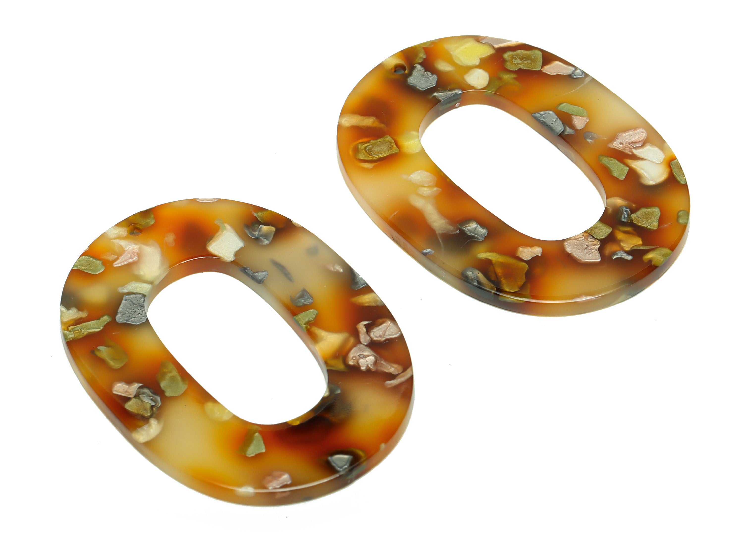 Acrylic Oval Charms - Oval Earrings and Pendant - Geometry Earring Findings - Jewelry Supplies  - Color Code:A607 - 47x34x2mm - AC2618-A607 - DOMEDBAZAAR