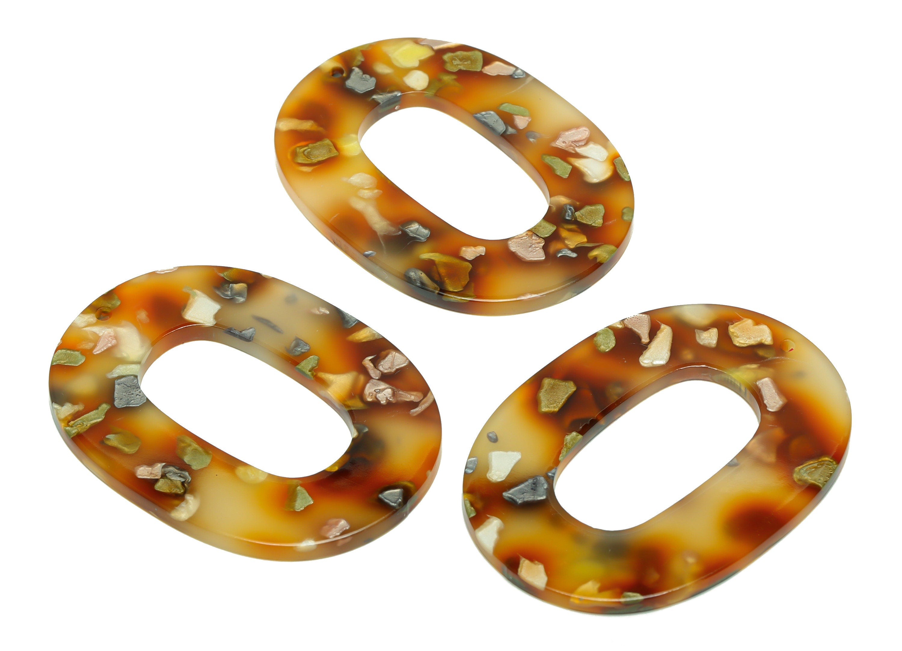 Acrylic Oval Charms - Oval Earrings and Pendant - Geometry Earring Findings - Jewelry Supplies  - Color Code:A607 - 47x34x2mm - AC2618-A607 - DOMEDBAZAAR