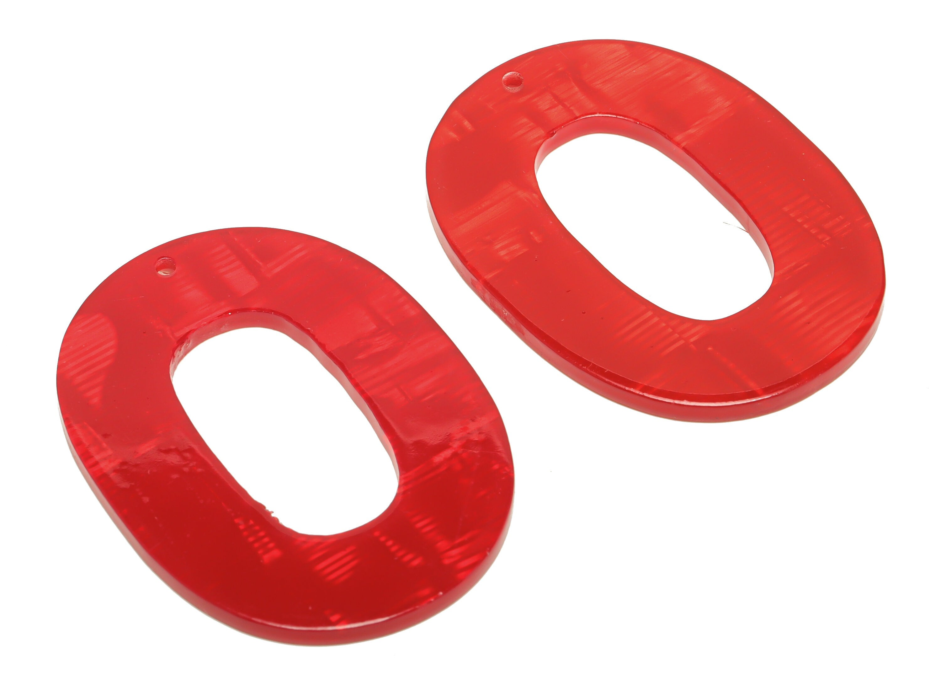 PVC Oval Charms - Oval Earrings and Pendant - Geometry Earring Findings - Red Shell looking Charm - Color Code:A900 - 47x34x2mm -AC2618-A900 - DOMEDBAZAAR