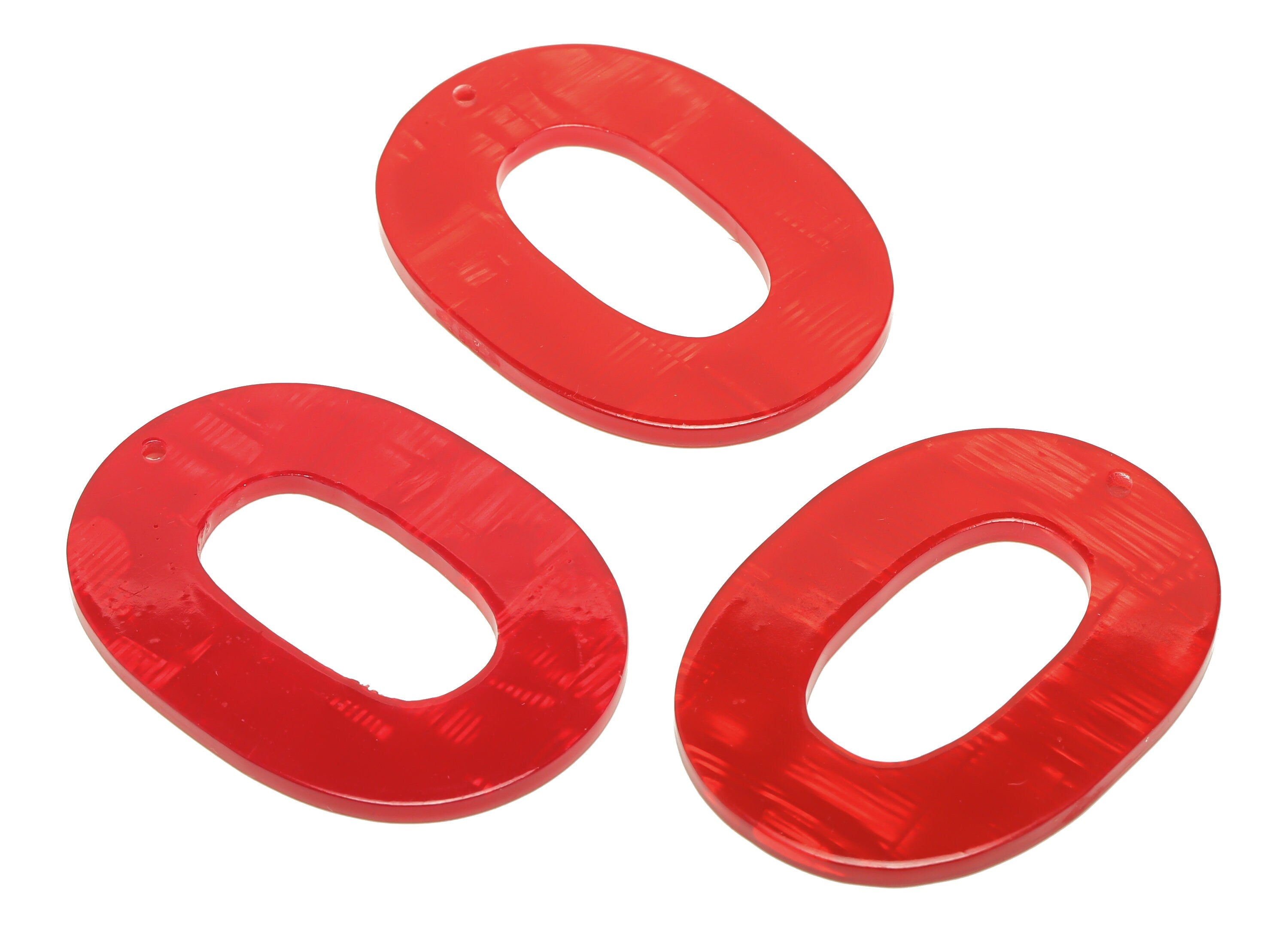 PVC Oval Charms - Oval Earrings and Pendant - Geometry Earring Findings - Red Shell looking Charm - Color Code:A900 - 47x34x2mm -AC2618-A900 - DOMEDBAZAAR