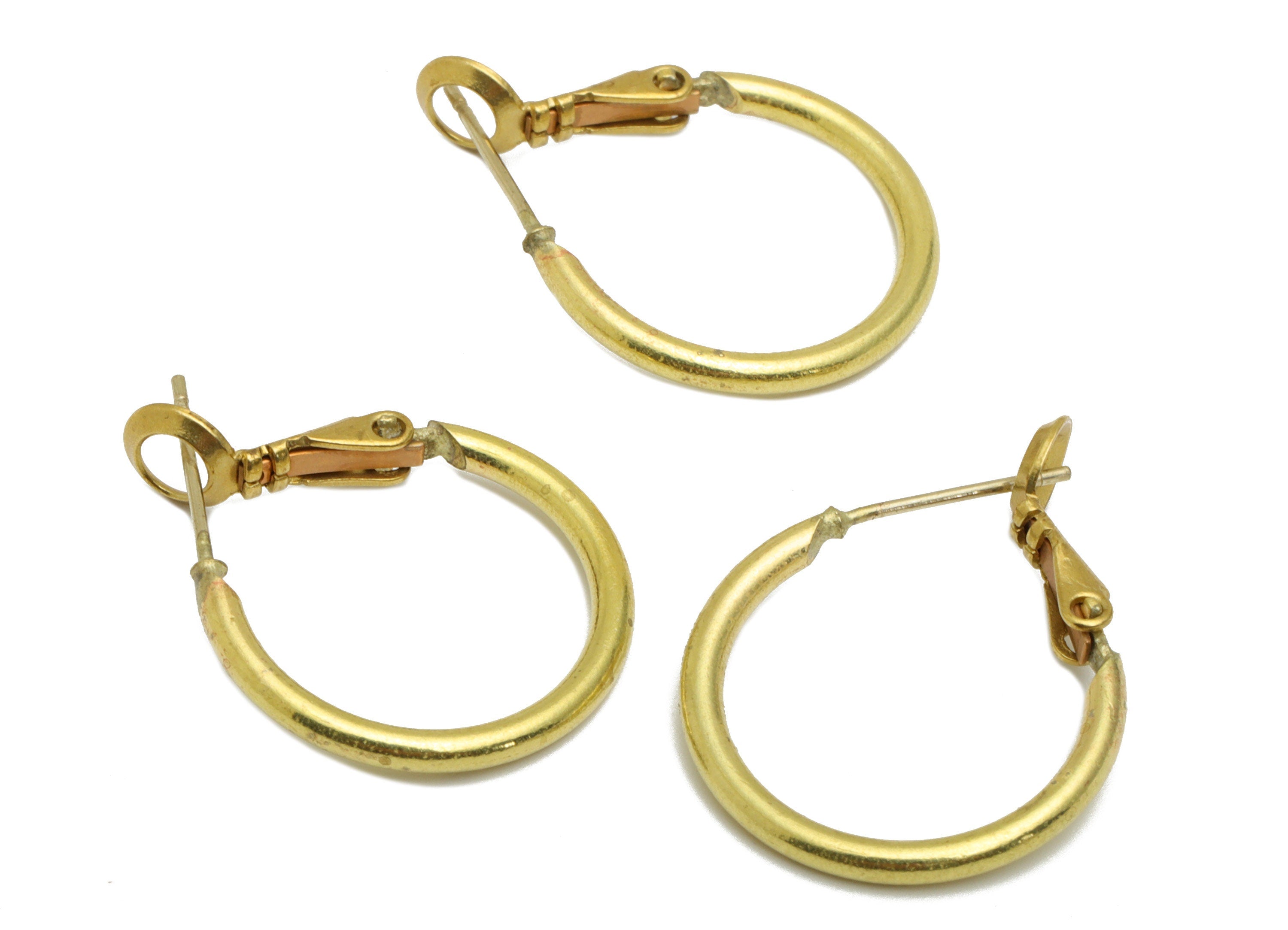 Brass Round Hoop Leverback - Raw Brass Circle Ear Hoop - 316 Surgical Stainless Steel Stud - Jewelry Supplies - 26.82x20x2mm - PP5206-20 - DOMEDBAZAAR