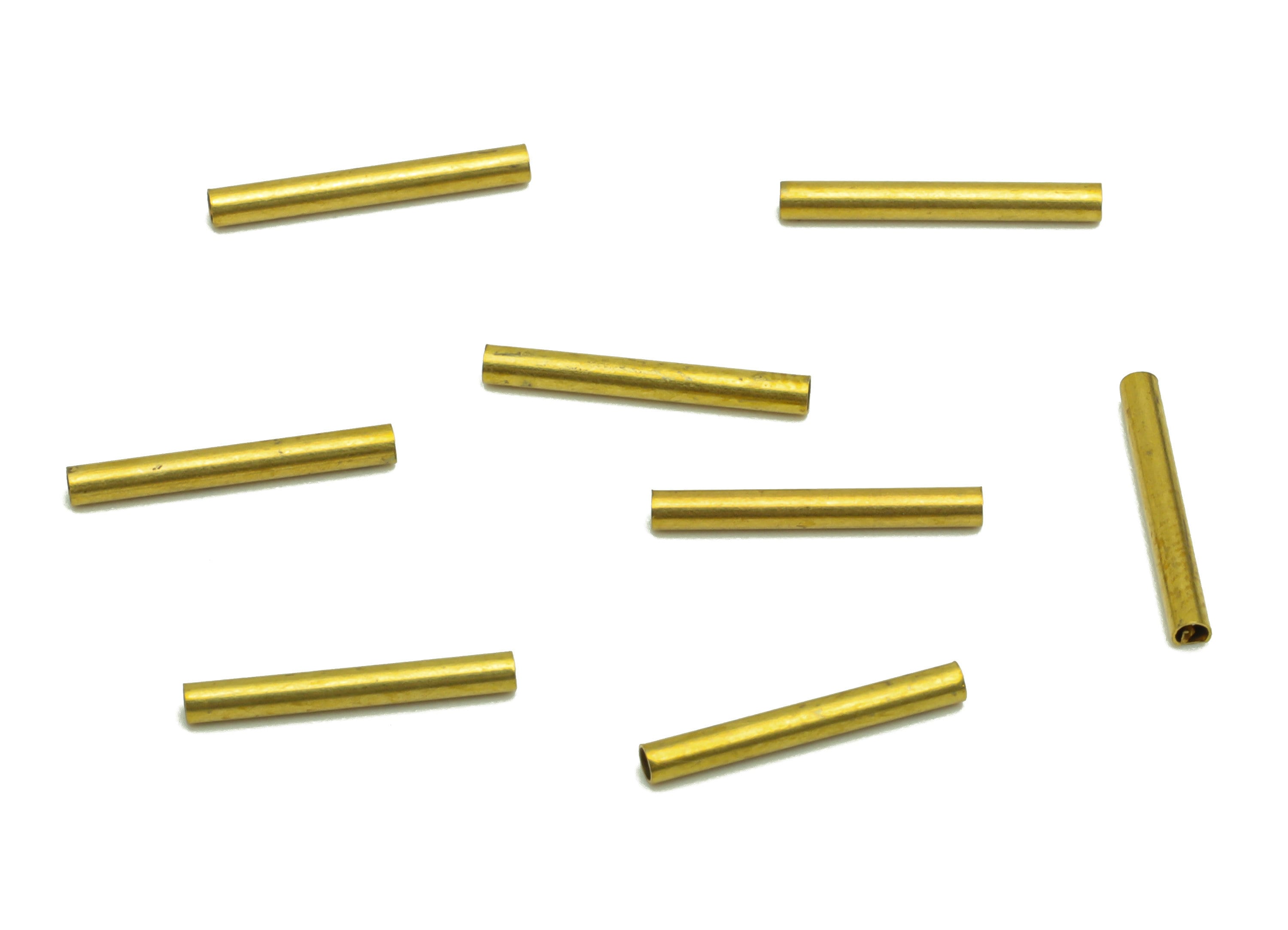 Round Brass Himmeli Tubes - Raw Brass Himmeli DIY Tube Beads - Circle Pipes for Geometric Shapes - For Air Plants -12x1.44 x 1.43mm- PP8620 - DOMEDBAZAAR