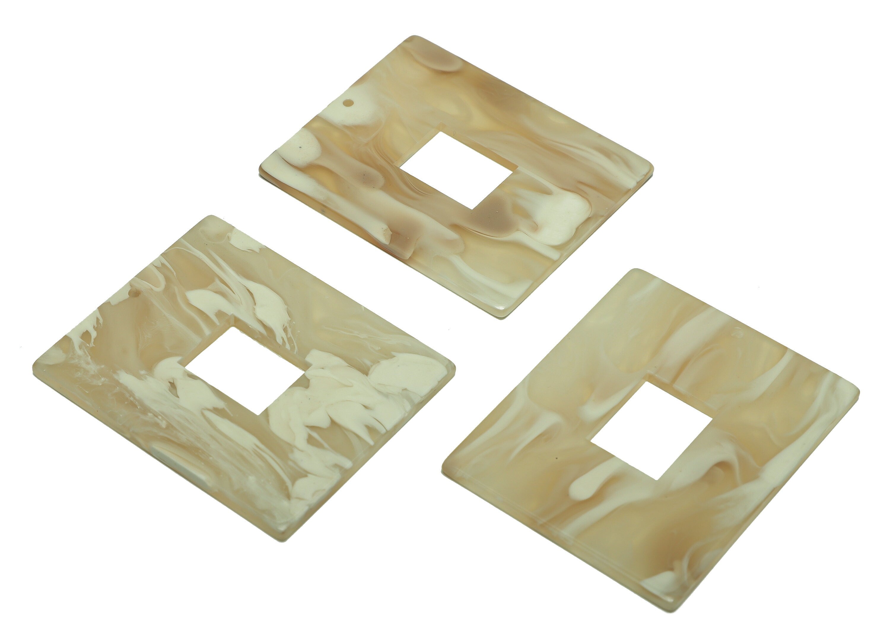 Acrylic Rectangle Charm - Big Rectangle Earring Charm - Acrylic Earring Charm - Jewelry Making - Code: A966 - 49x39.83x2.47mm - AC2614-A966 - DOMEDBAZAAR