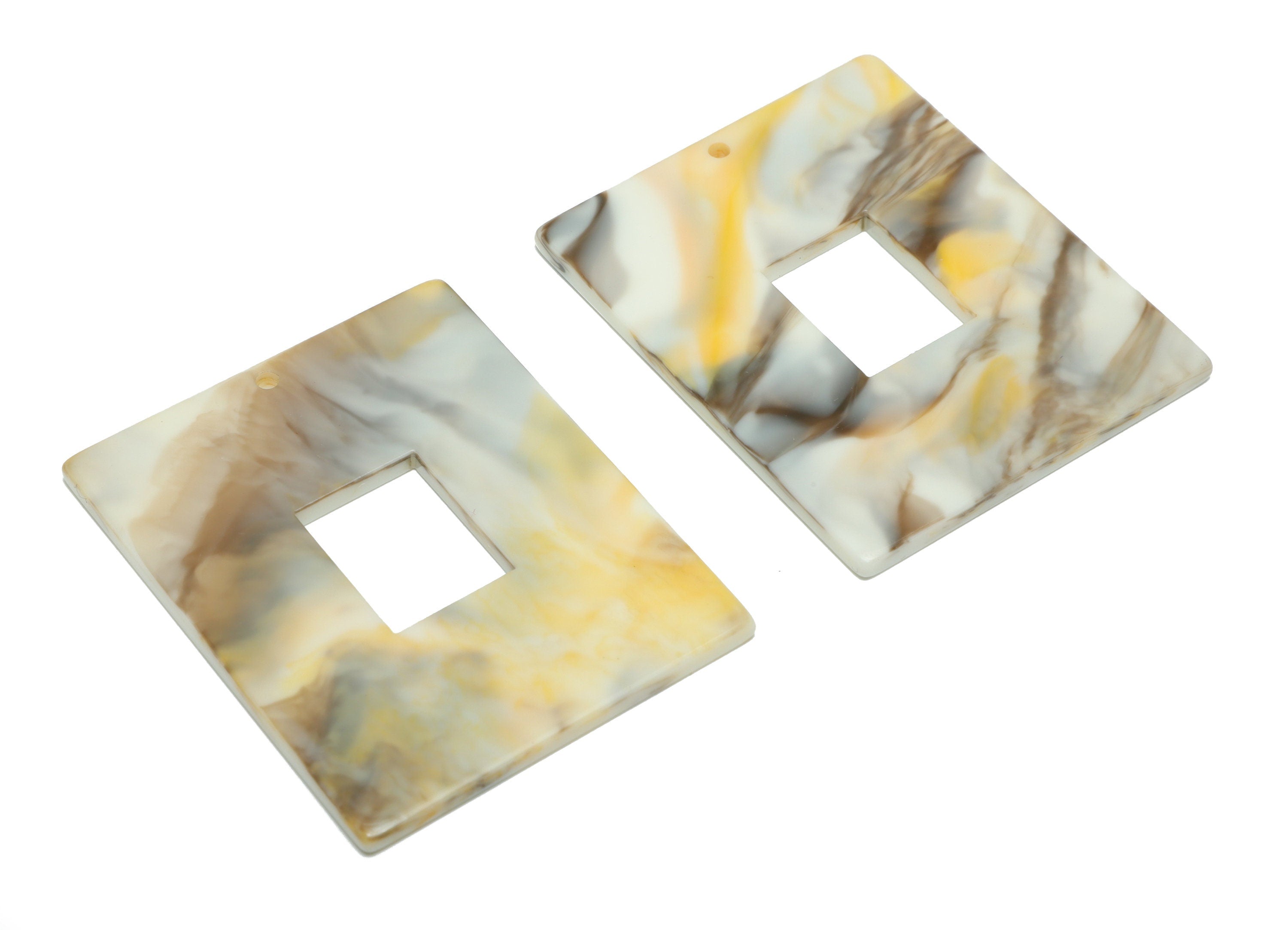 Acrylic Rectangle Charm - Big Rectangle Earring Charm - Acrylic Earring Charm - Jewelry Making - Code: A452 - 49x39.92x2.56mm - AC2614-A452 - DOMEDBAZAAR