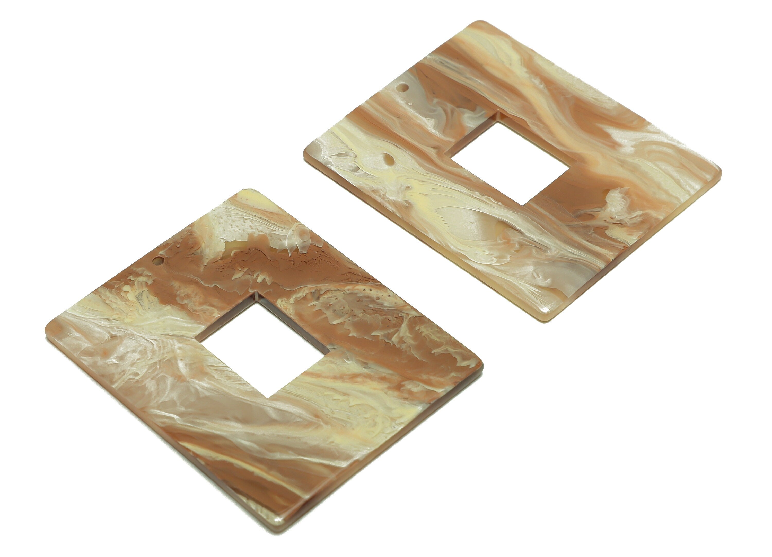 Acrylic Rectangle Charm - Rectangle Mix Color Pendant - Acrylic Earring Charm - Jewelry Making - Code:A961 - 48x39.09x2.53mm - AC2614-A961 - DOMEDBAZAAR