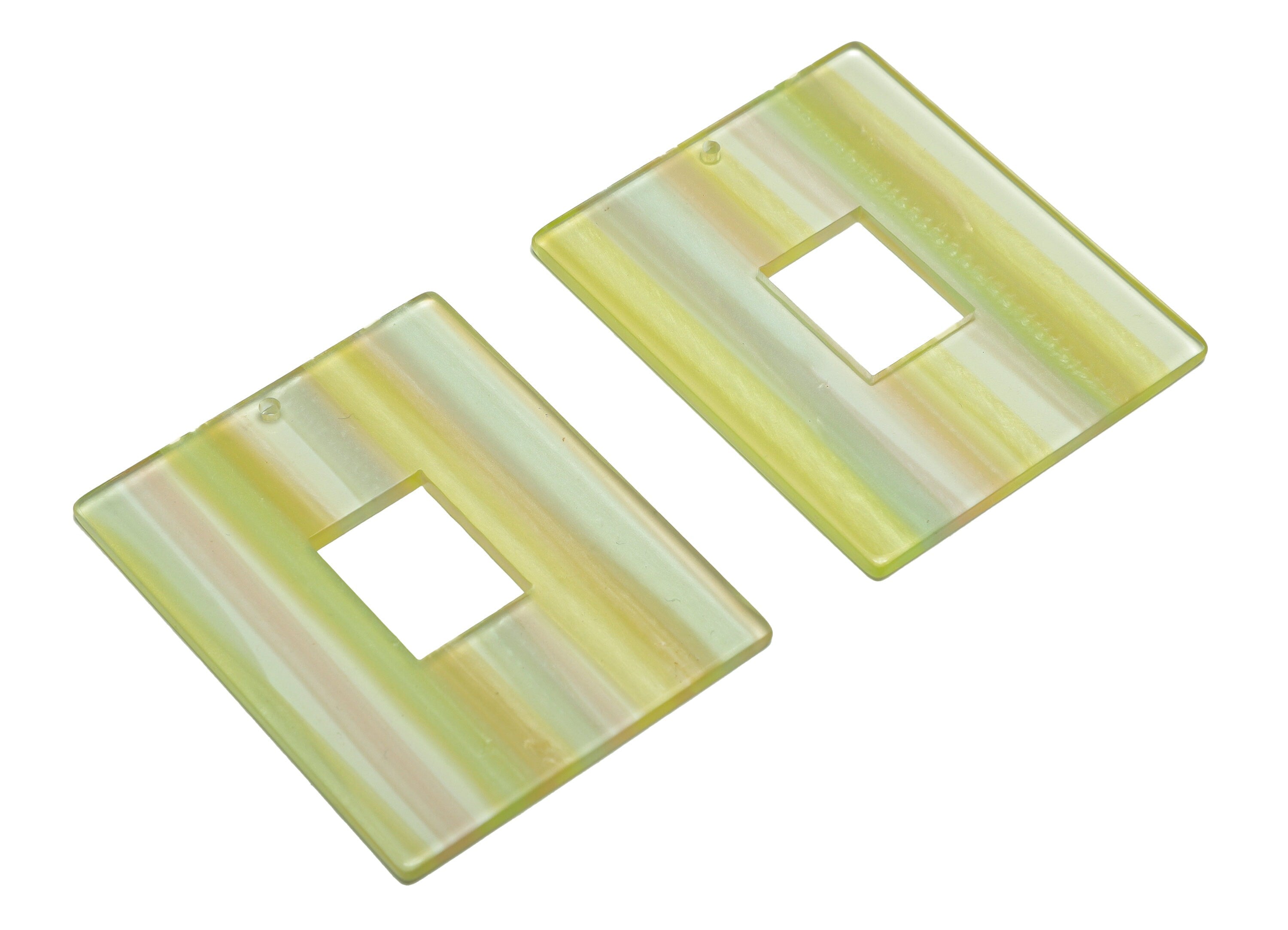 Acrylic Rectangle Charm - Rectangle Rainbow Pendant - Acrylic Earring Charm - Jewelry Making - Code:A545 - 49.25x39.87x2.41mm - AC2614-A545 - DOMEDBAZAAR
