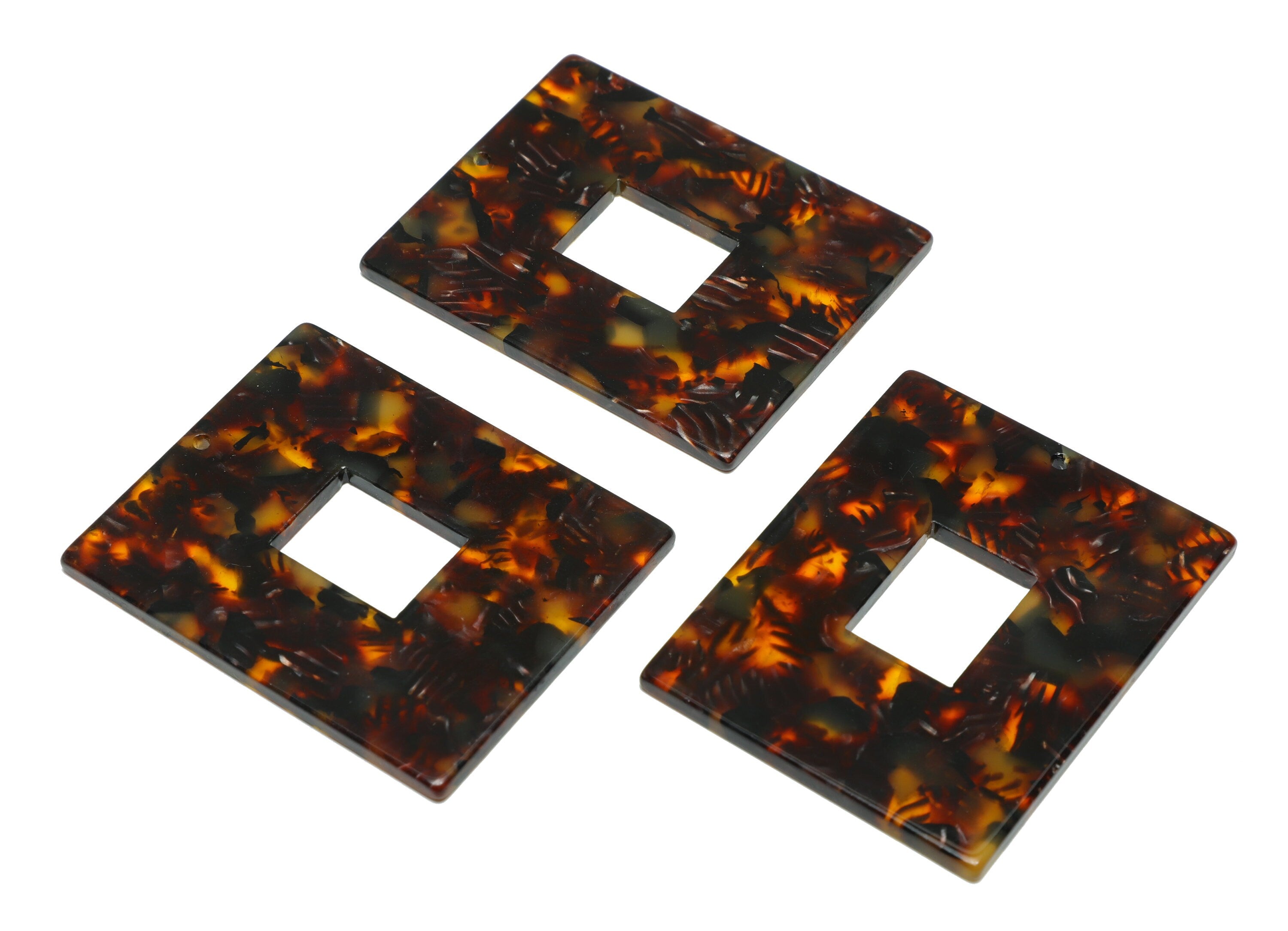 Acetate Rectangle Charm - Rectangle Mix Color Pendant - Acetate Earring Charm - Jewelry Making - Code:A507 - 49.22x39.77x2.5mm - AC2614-A507 - DOMEDBAZAAR