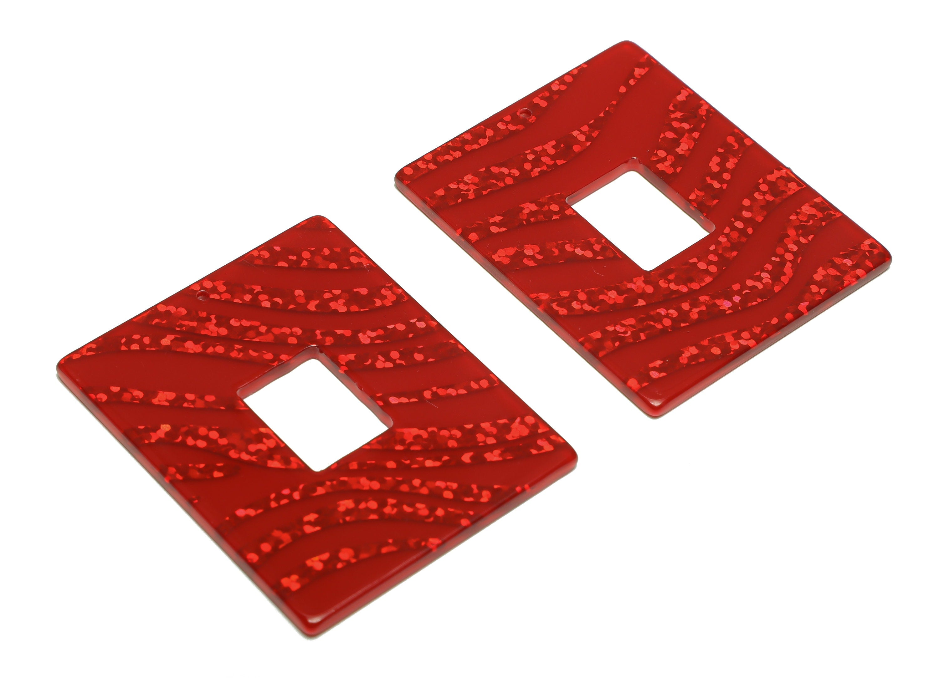 PVC Rectangle Charm - Rectangle Mix Color Pendant - PVC Earring Charm - Jewelry Making - Code:A930 - 49x40x 2.42mm - AC2614-A930 - DOMEDBAZAAR