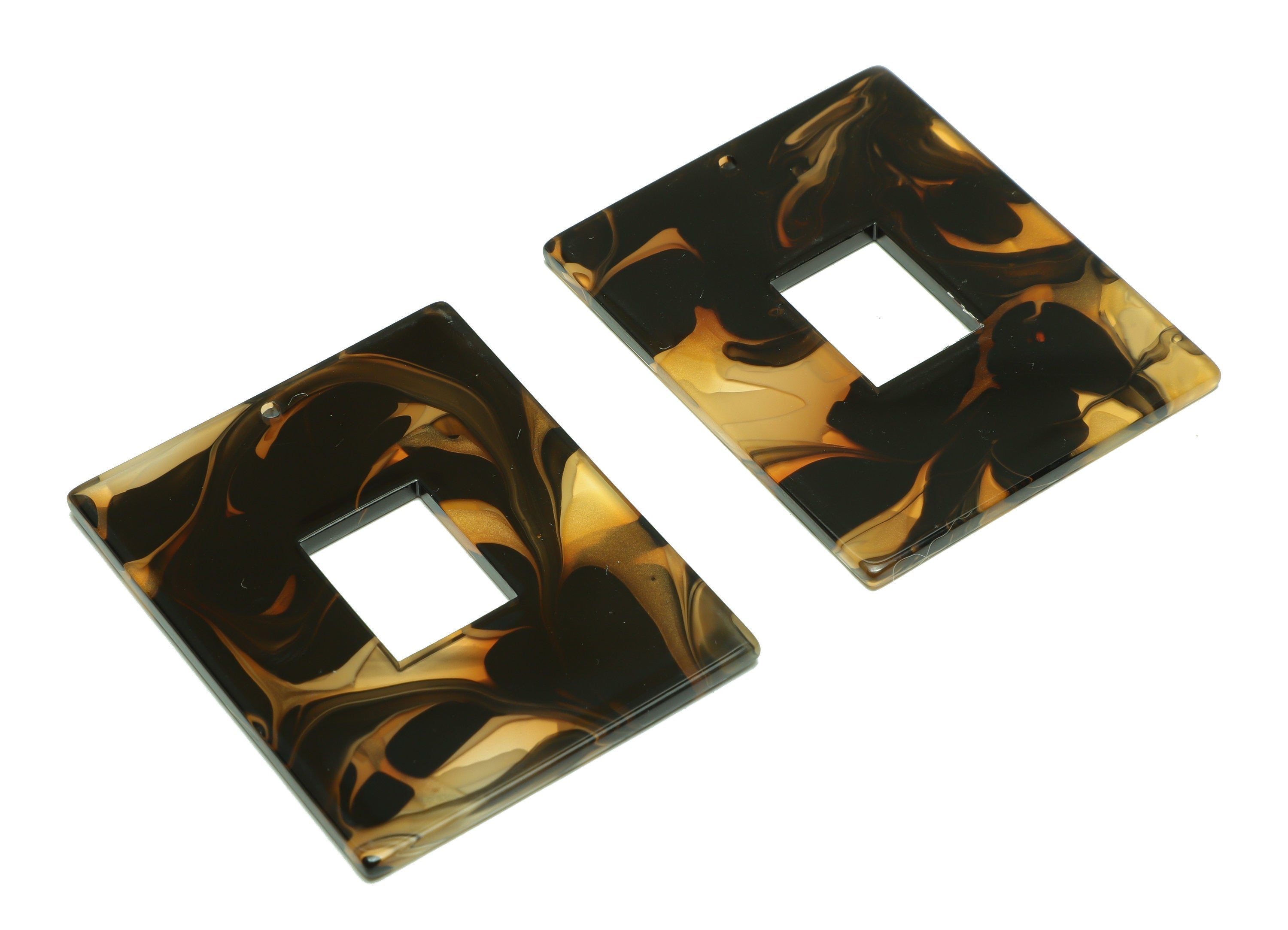 Acrylic Rectangle Charm - Rectangle Mix Color Pendant - Acrylic Earring Charm - Jewelry Making - Code:A931 - 48.86x39x 2.25mm - AC2614-A931 - DOMEDBAZAAR