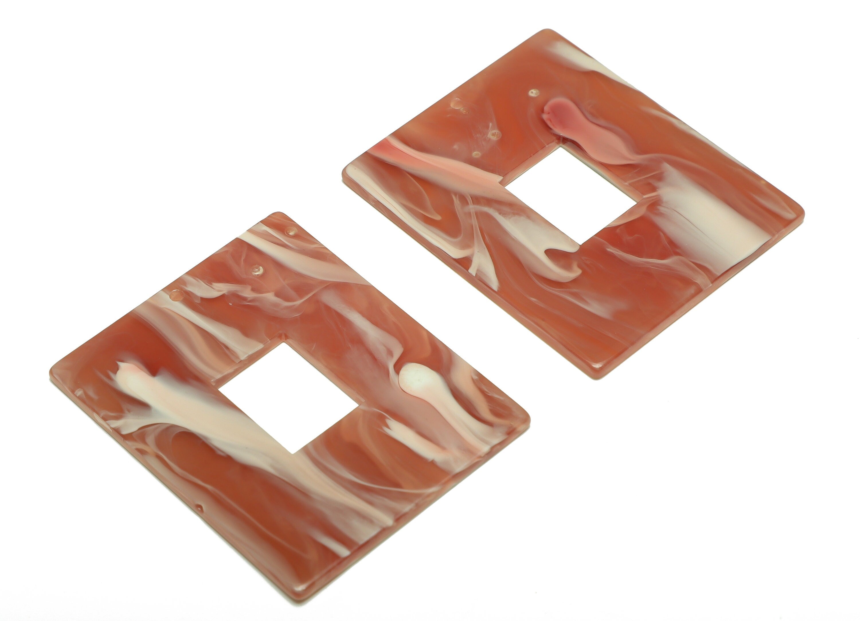 Acrylic Rectangle Charm - Rectangle Mix Color Pendant - Acrylic Earring Charm - Jewelry Making - Code:A945 - 48.86x39.51x2.3mm - AC2614-A945 - DOMEDBAZAAR