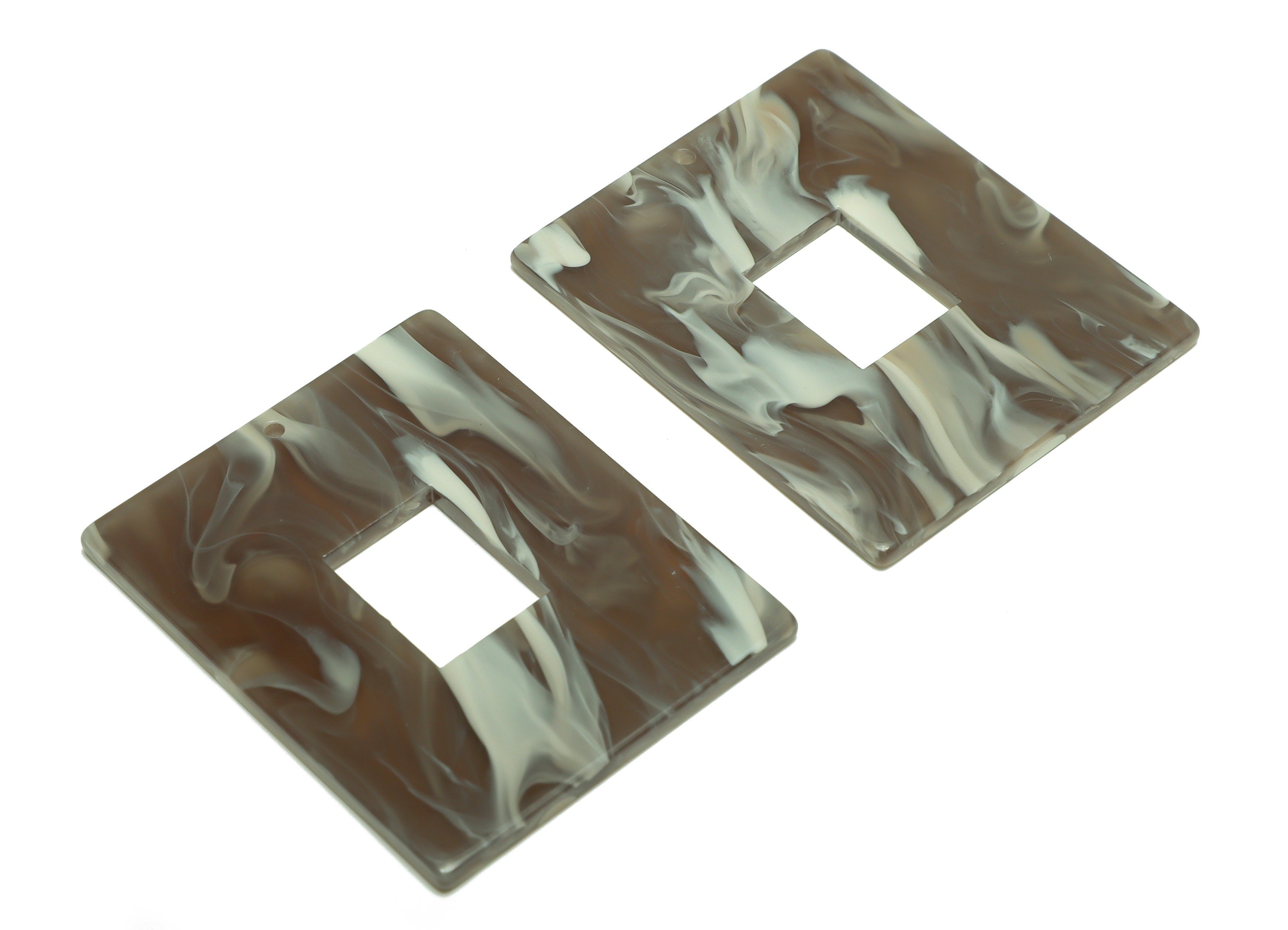 Acrylic Rectangle Charm - Acrylic Rainbow Pendant - Acrylic Earring Charm - Jewelry Making - Code:A944 - 49x39.89x2mm - AC2614-A944 - DOMEDBAZAAR