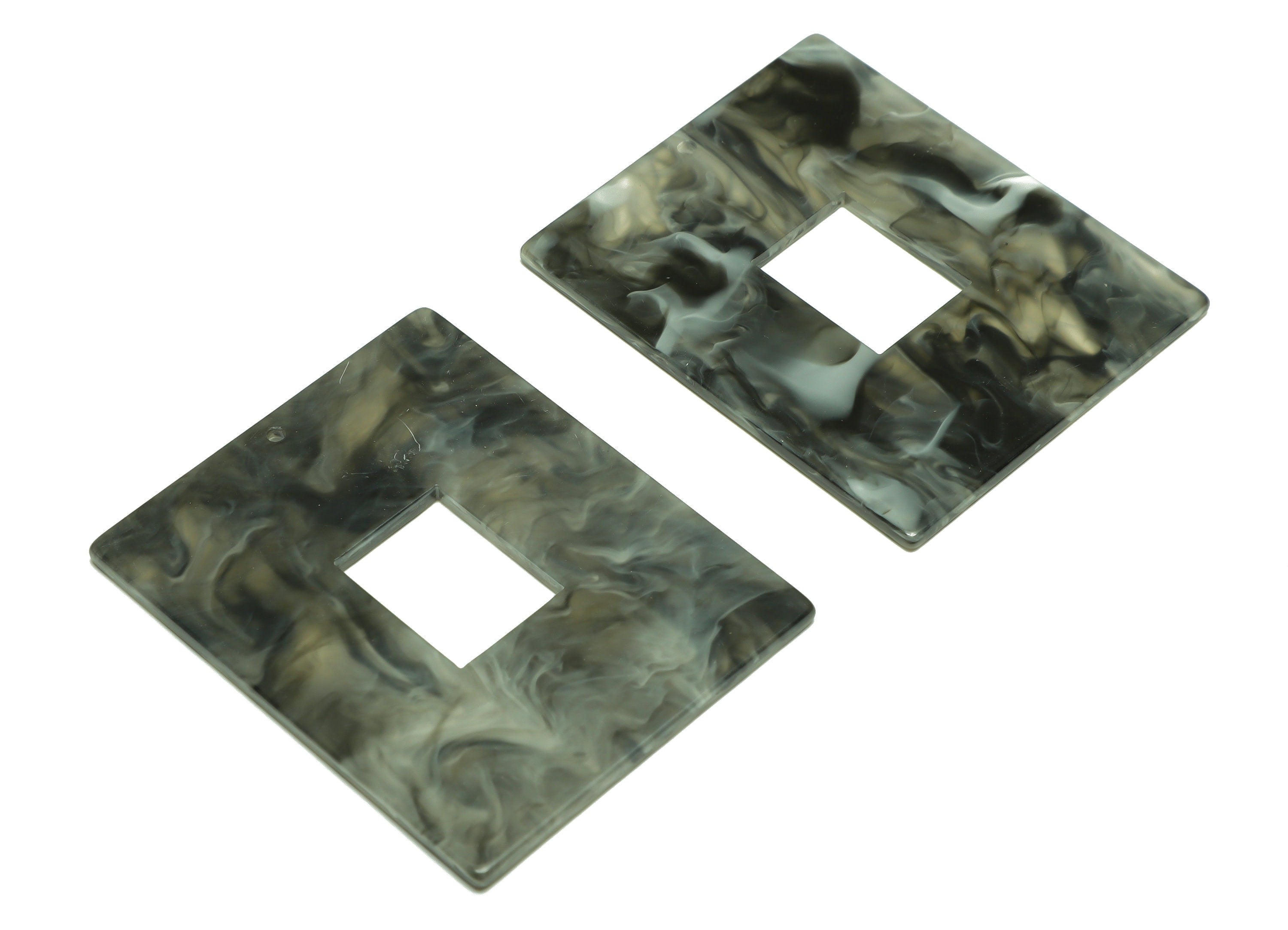 Acrylic Rectangle Charm - Acrylic Rainbow Pendant - Acrylic Earring Charm - Jewelry Making - Code:A965 - 49x39.89x2mm - AC2614-A965 - DOMEDBAZAAR