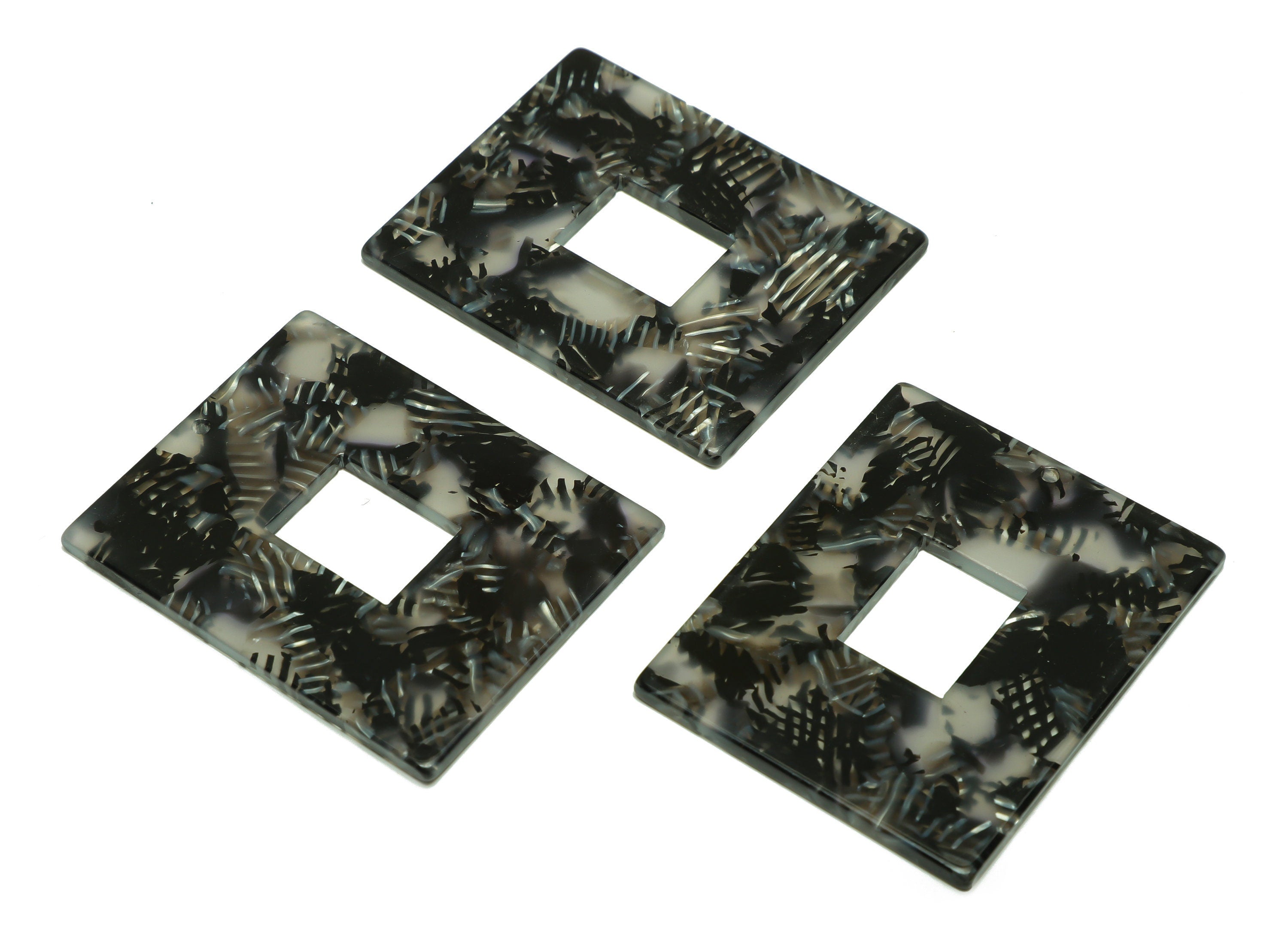 Acetate Rectangle Charm -Acetate Big Rectangle Pendant - Acetate Earring Charm - Jewelry Making - Code:A510 - 49x39.89x2mm - AC2614-A510 - DOMEDBAZAAR