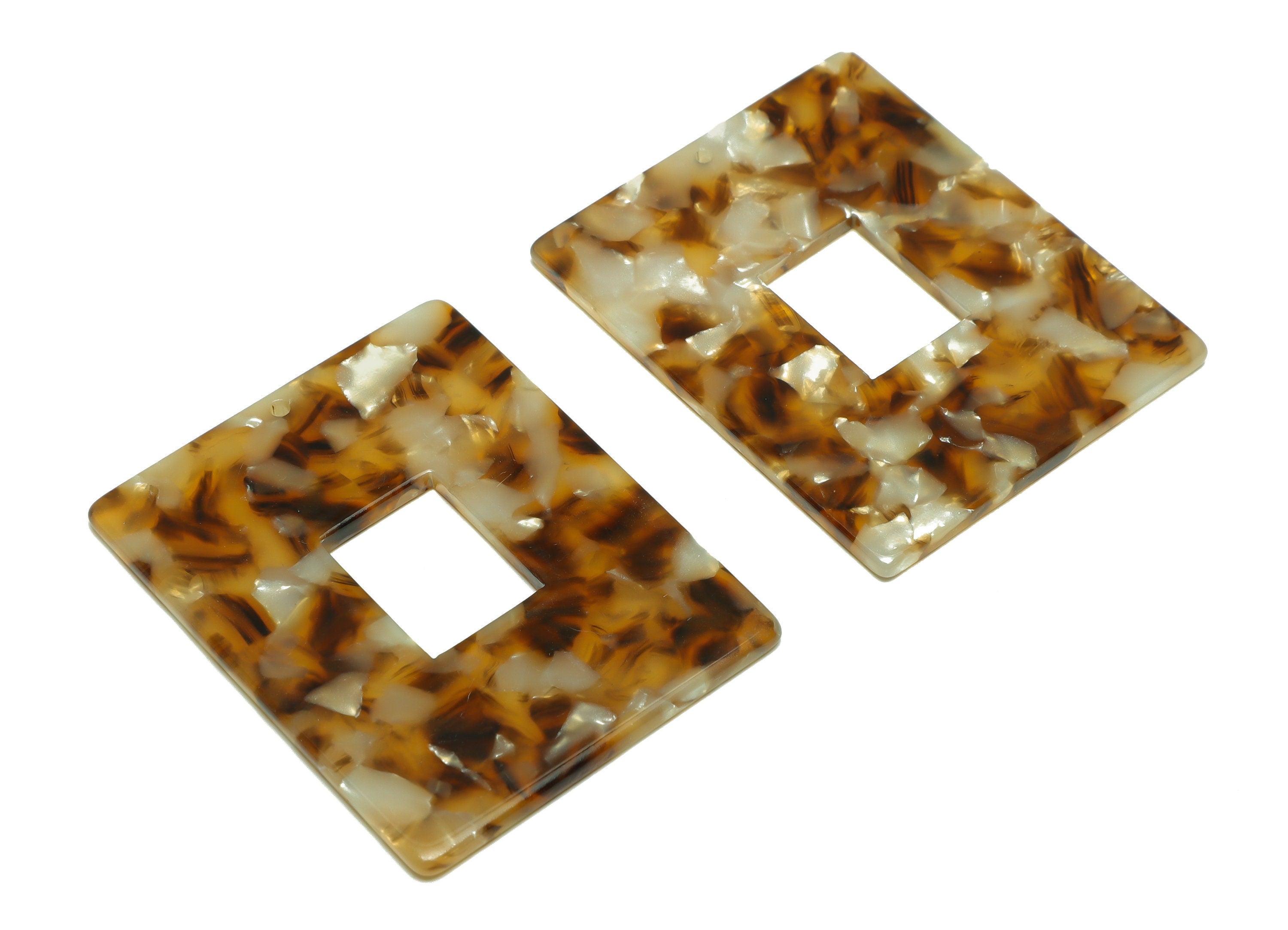 Acetate Rectangle Charm - Acetate Big Rectangle Pendant - Acetate Earring Charm - Code:A351 - 49x39.89x2mm - AC2614-A351 - DOMEDBAZAAR