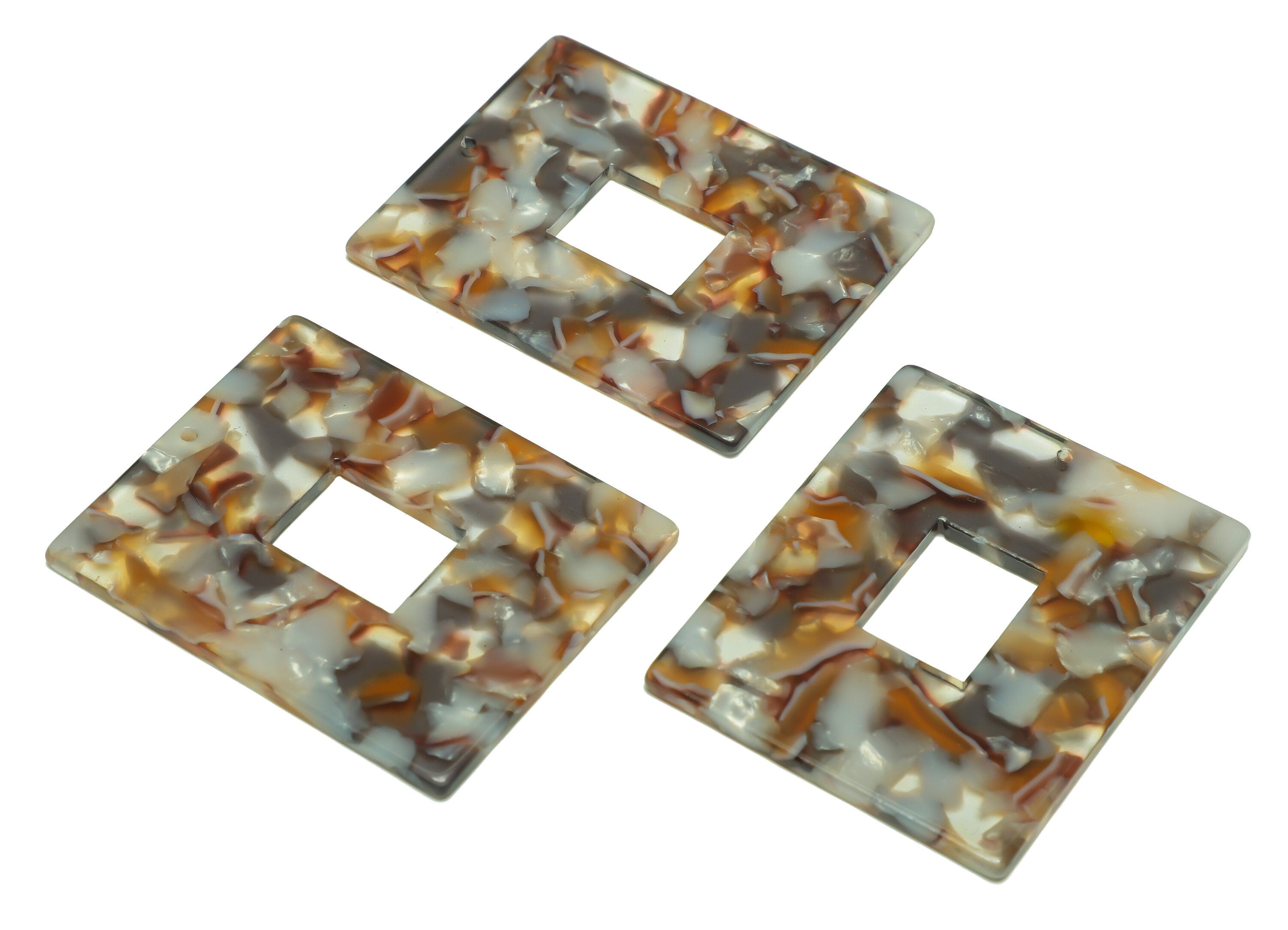 Acrylic Rectangle Charm - Acrylic Rainbow Pendant - Acrylic Earring Charm - Jewelry Making - Code:A936 - 49x39.89x2mm - AC2614-A936 - DOMEDBAZAAR