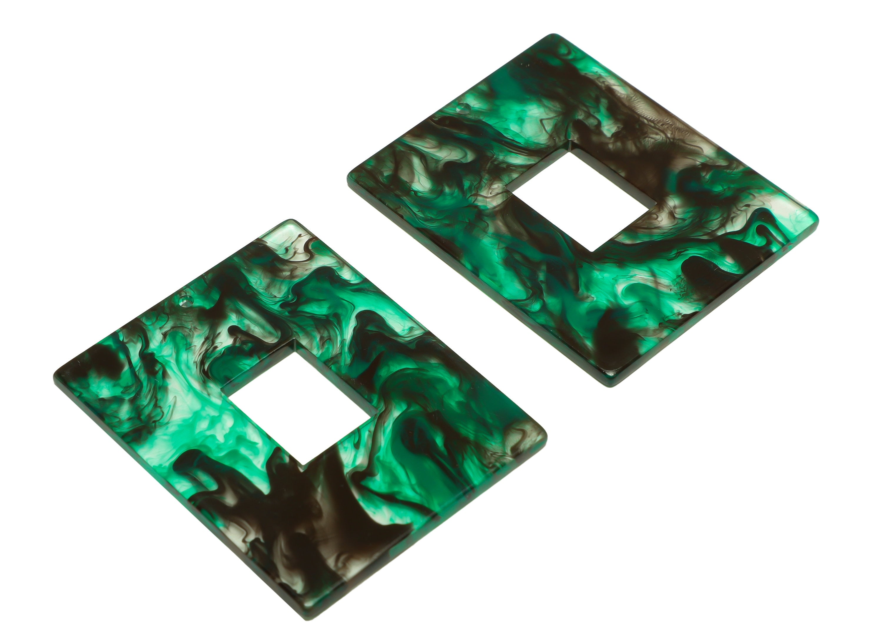 Acrylic Rectangle Charm - Acrylic Transparent Pendant - Acrylic Earring Charm - Jewelry Making - Code:A948 - 49x39.89x2mm - AC2614-A948 - DOMEDBAZAAR