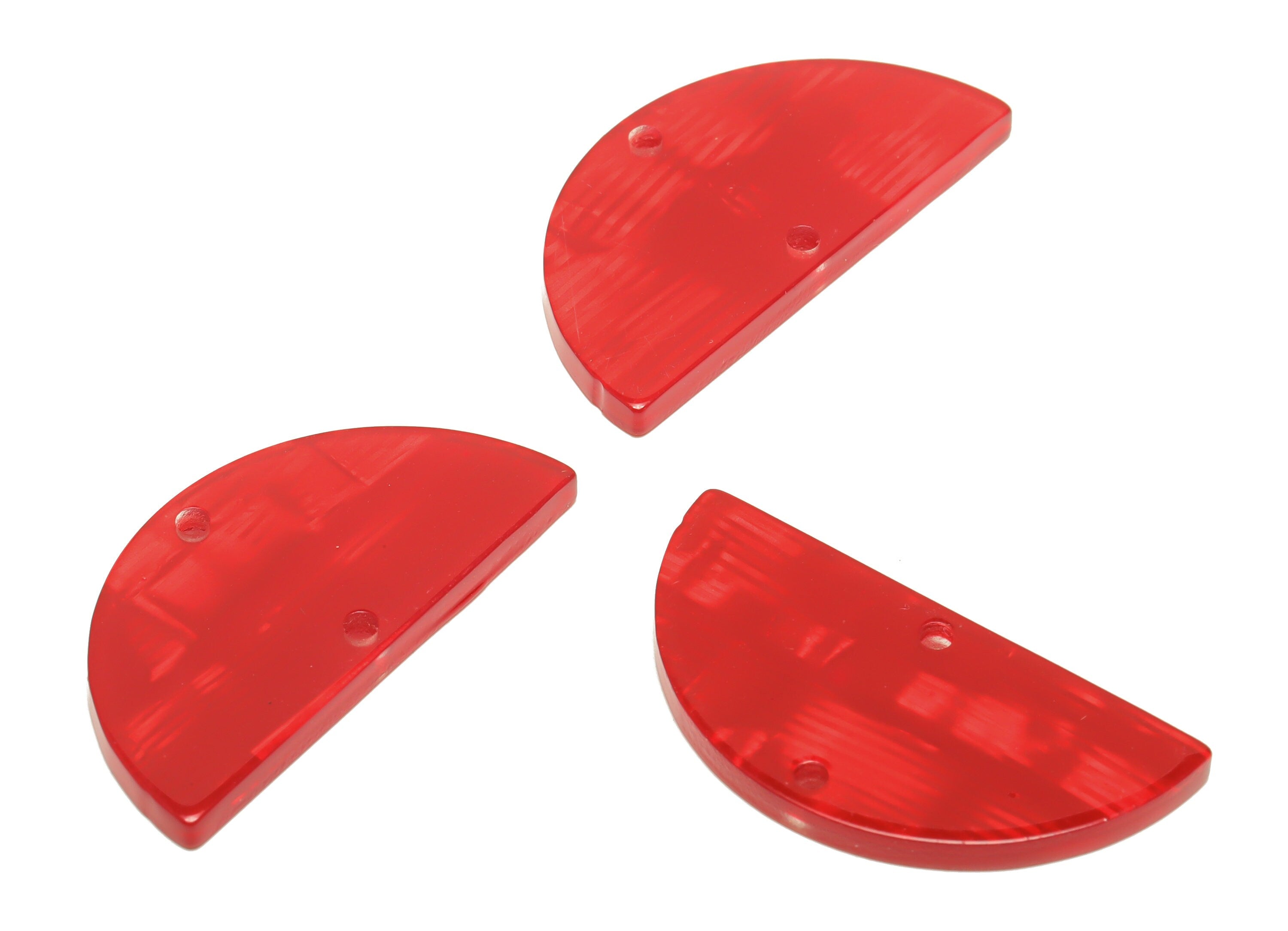 PVC Semi Circle Connectors Charms - 2 Holes Half Moon Earrings - Red Shell Looking Earring Charm - Color Code:A900 - 33x16x3mm - AC2619-A900 - DOMEDBAZAAR