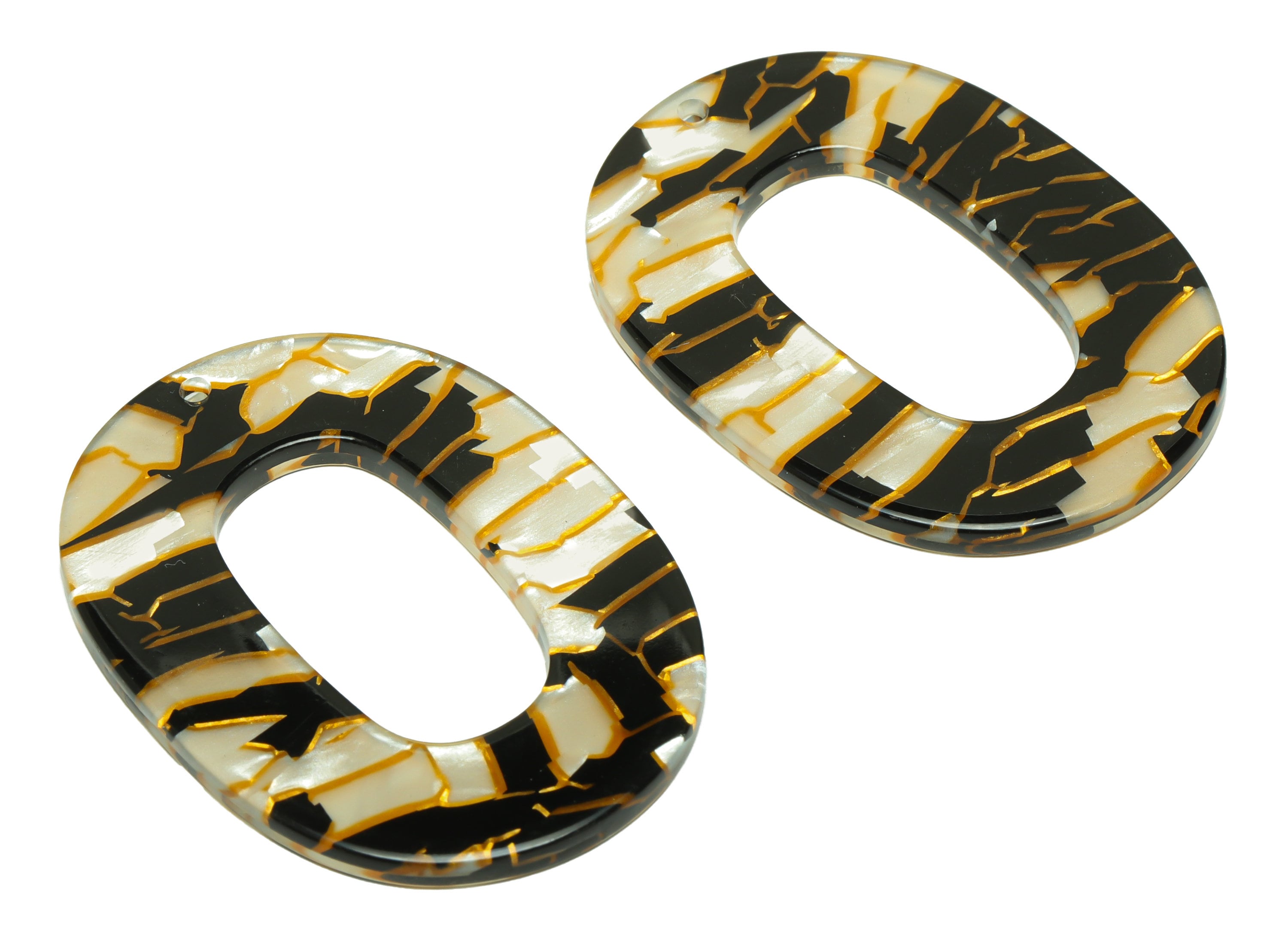 Acrylic Oval Charms - Oval Earrings and Pendant - Geometry Earring Findings - Jewelry Supplies  - Color Code:A403 - 47x34x2mm - AC2618-A403 - DOMEDBAZAAR
