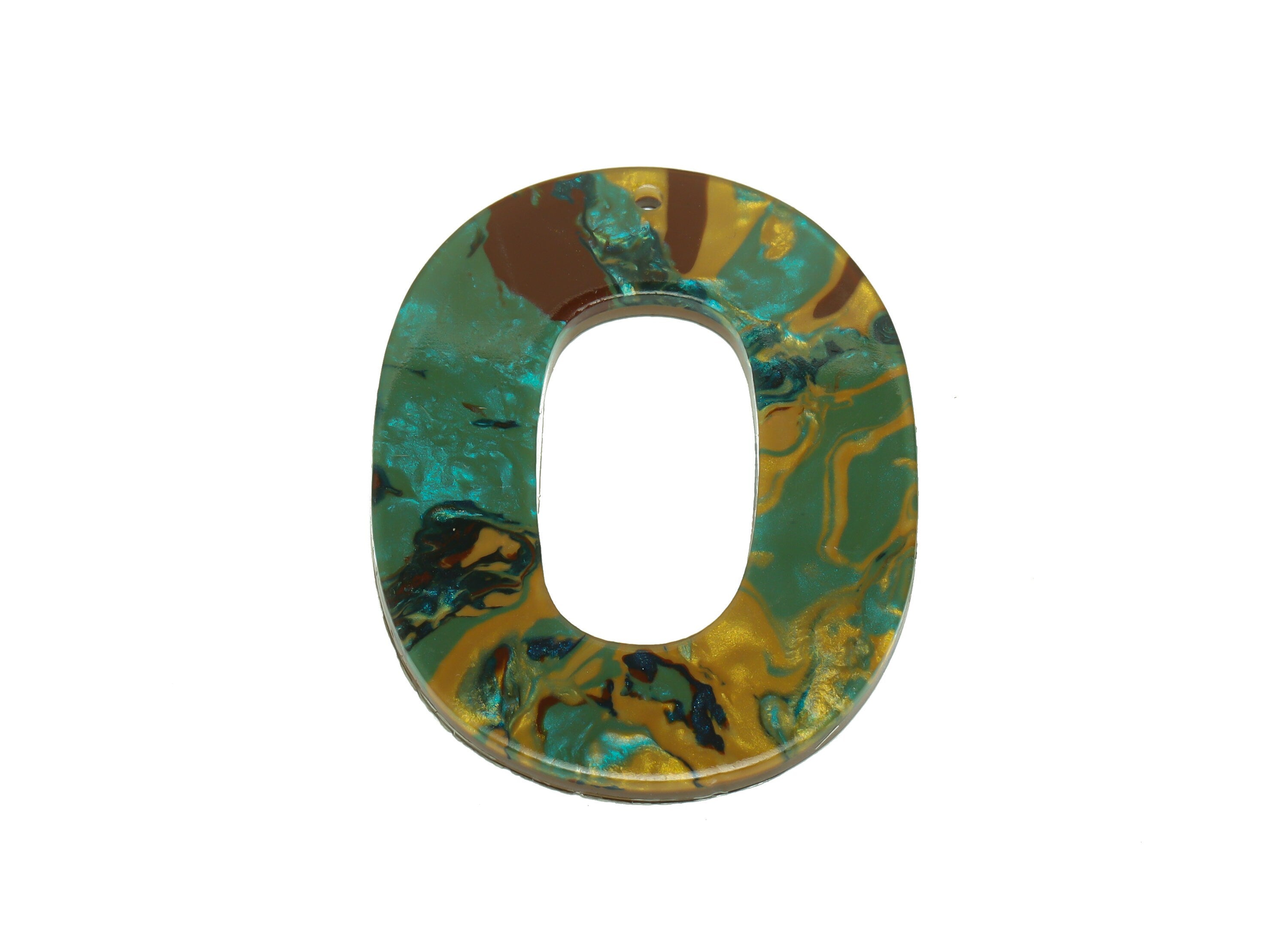 Acrylic Oval Charms - Oval Earrings and Pendant - Geometry Marbling Pattern Oval Earring Charm- Color Code:A947 - 47x34x2mm - AC2618-A947 - DOMEDBAZAAR