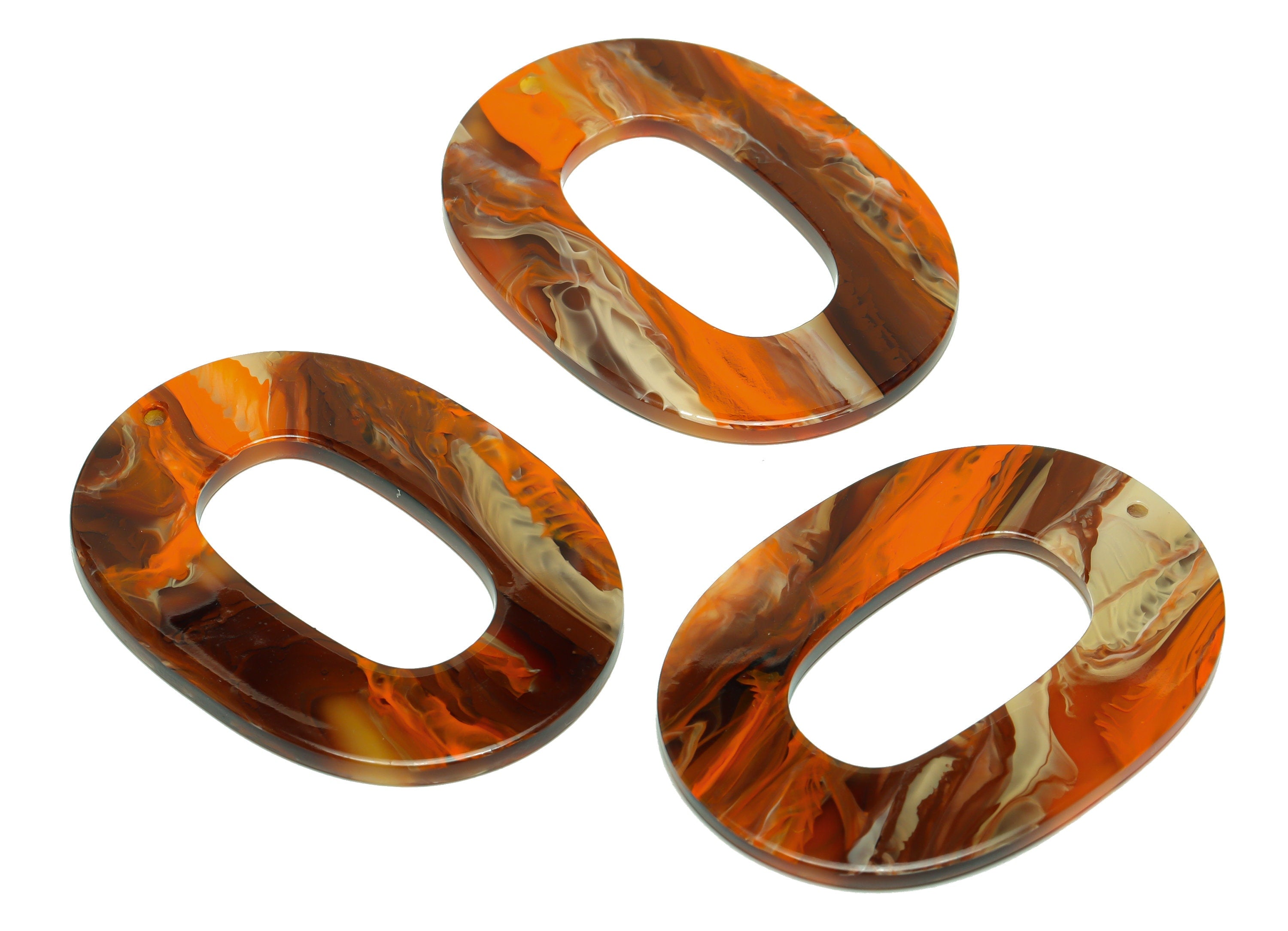 Acrylic Oval Charms - Oval Earrings and Pendant - Geometry Earring Findings - Jewelry Supplies  - Color Code:A937 - 47x34x2mm - AC2618-A937 - DOMEDBAZAAR