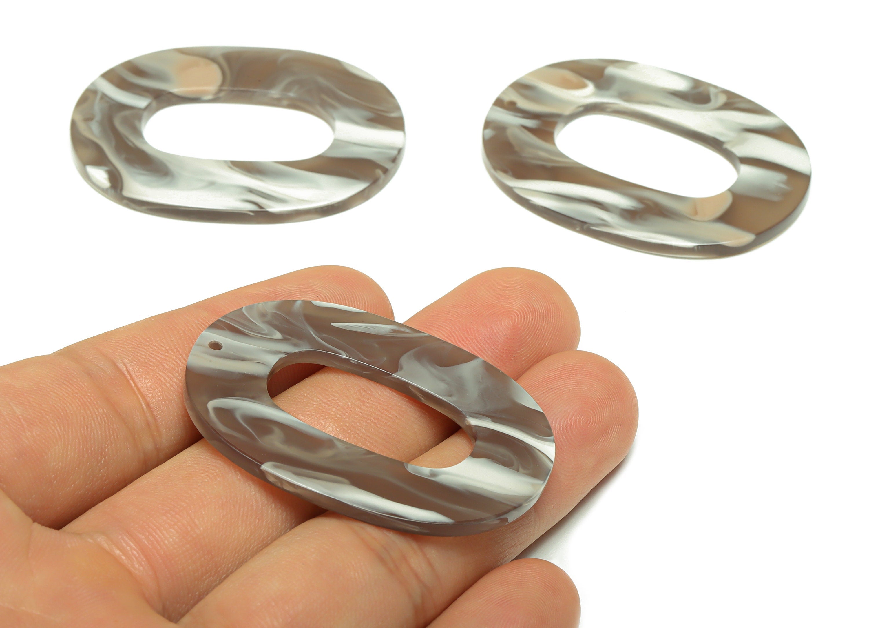 Acrylic Oval Charms - Oval Earrings and Pendant - Geometry Earring Findings - Jewelry Supplies  - Color Code:A944 - 47x34x2mm - AC2618-A944 - DOMEDBAZAAR