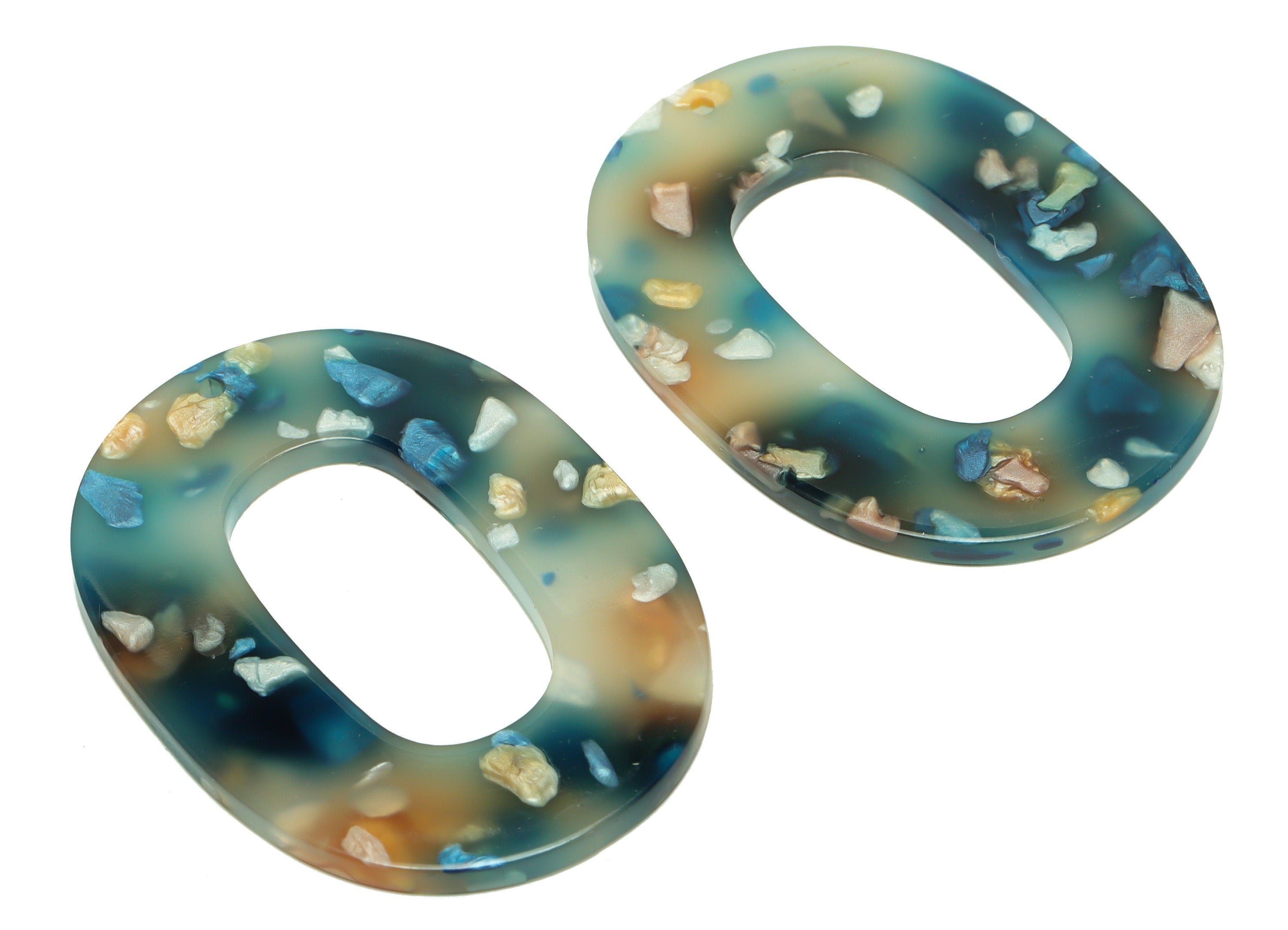 Acrylic Oval Charms - Oval Earrings and Pendant - Geometry Earring Findings - Jewelry Supplies  - Color Code:A600 - 47x34x2mm - AC2618-A600 - DOMEDBAZAAR
