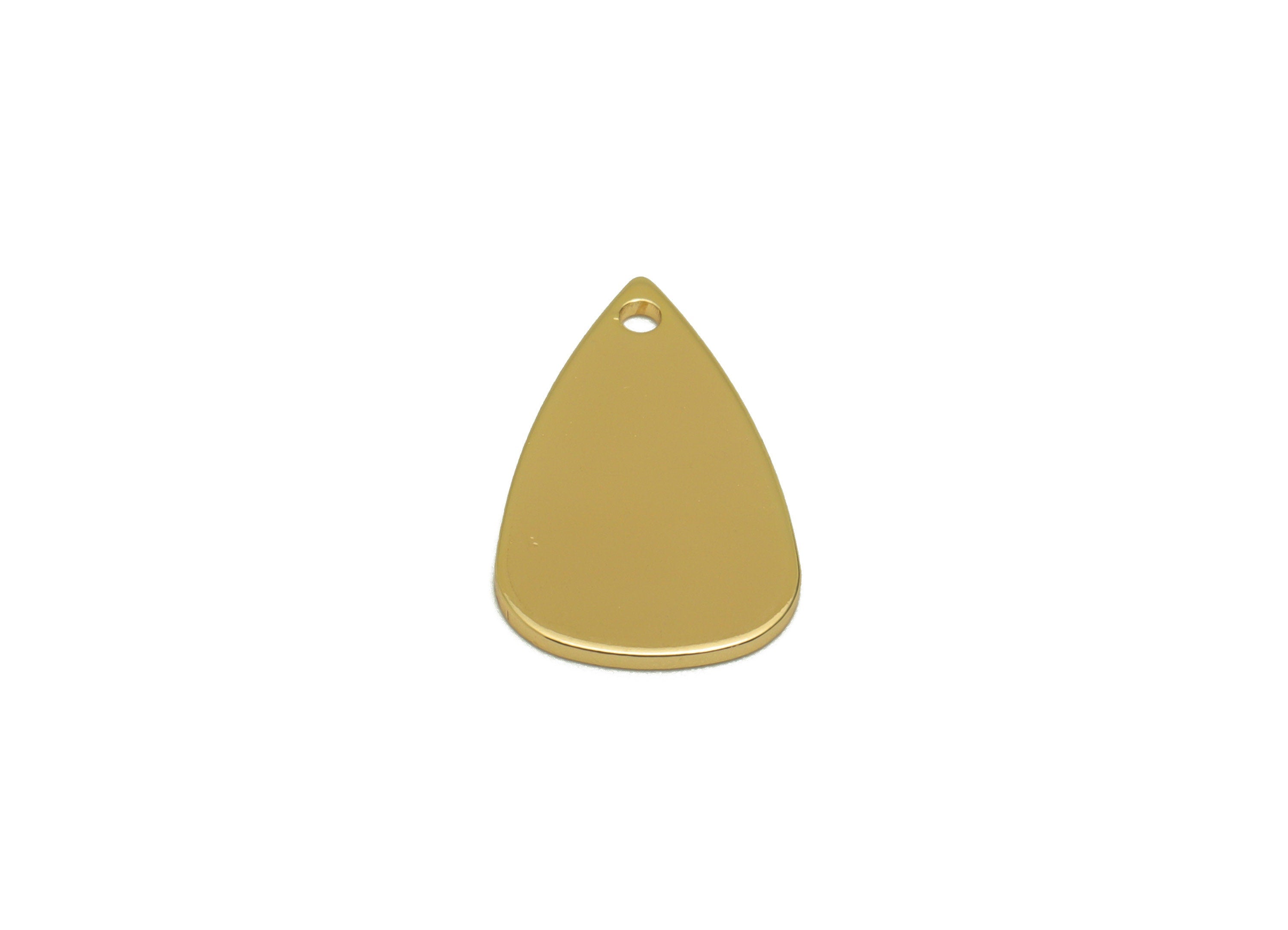 Brass Earring Drop Charm - Teardrop Earring Charm - For Necklace- Brass Drop Pendant - 18K Real Gold Plating - 17.89x10.8x0.82mm - RGP6716 - DOMEDBAZAAR