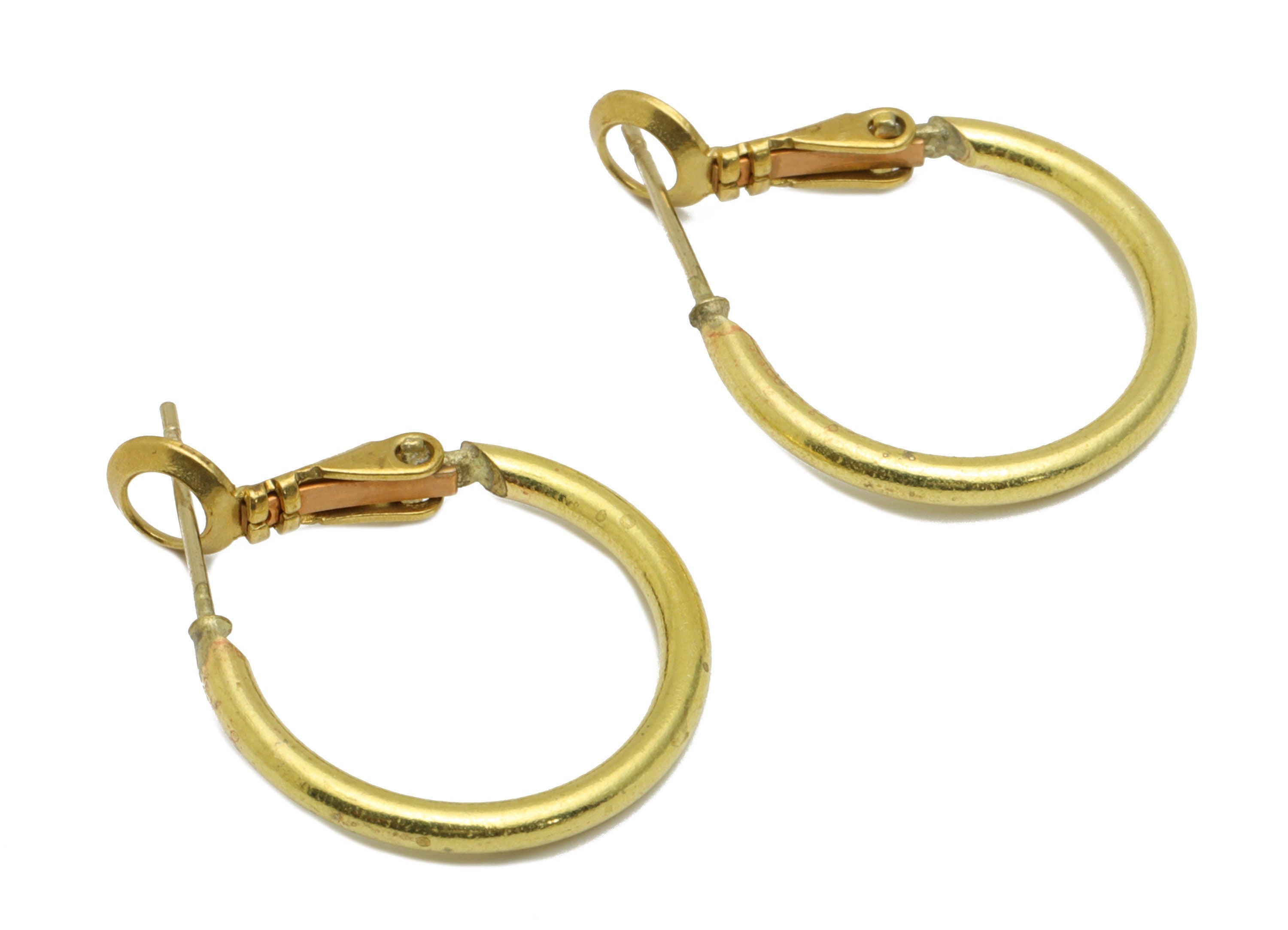 Brass Round Hoop Leverback - Raw Brass Circle Ear Hoop - 316 Surgical Stainless Steel Stud - Jewelry Supplies - 26.82x20x2mm - PP5206-20 - DOMEDBAZAAR