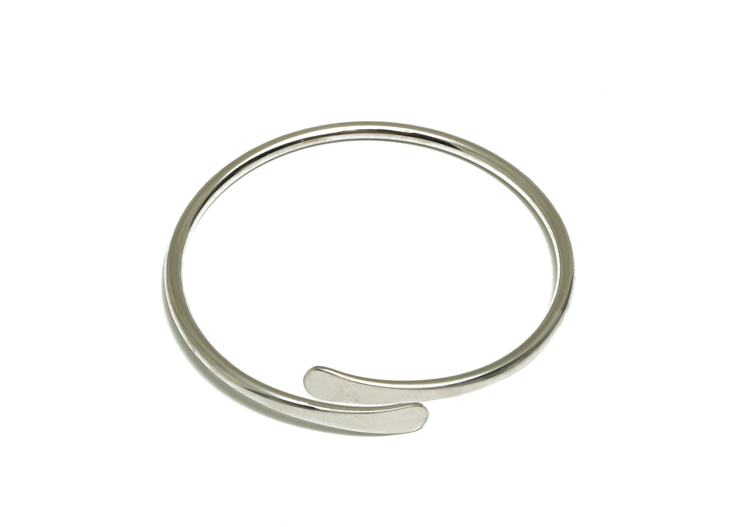 Brass Hammered Bracelet - Brass Adjustable Bracelet - Brass Wire Bangle - Jewelry Supplies - Normal Silver - 64.45x12.5x3.05mm - PP3491S - DOMEDBAZAAR