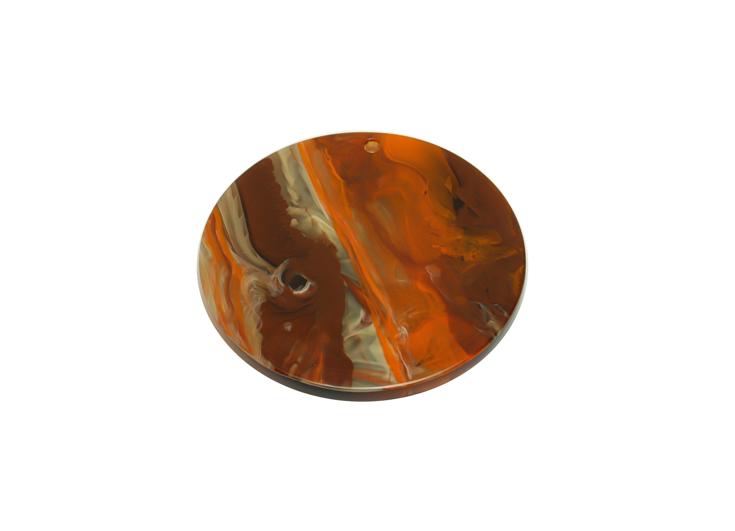 Acrylic Round Charms - Circle Earrings and Pendant - Geometry Earring Findings - Jewelry Supplies - Color Code:A937 - 35x35x3mm -AC2621-A937 - DOMEDBAZAAR