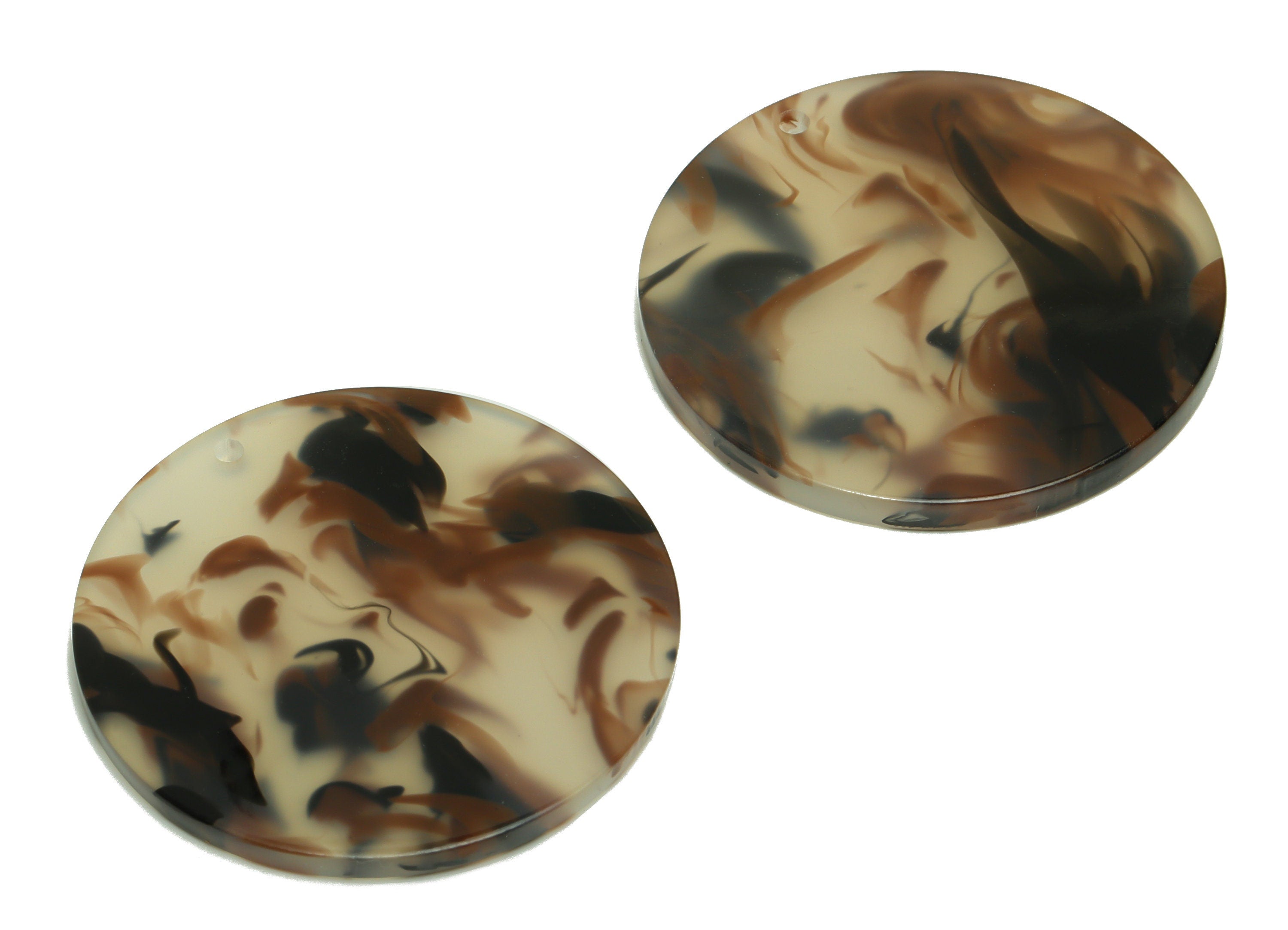 Acrylic Round Charms - Circle Earrings and Pendant - Geometry Earring Findings - Jewelry Supplies - Color Code:A975- 35x35x3mm -AC2621-A975 - DOMEDBAZAAR