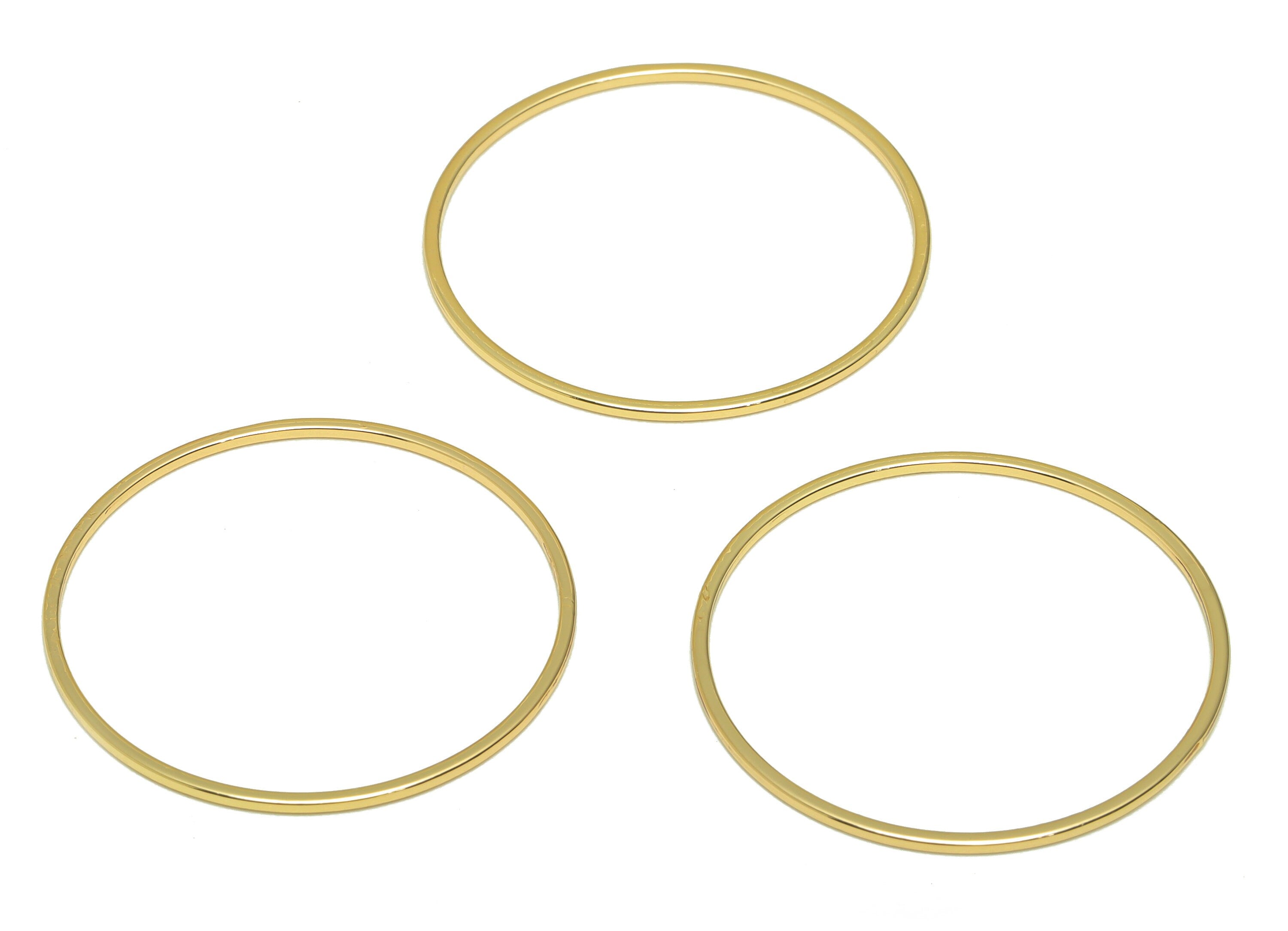 30mm Gold Rings - Stainless Steel Round Connectors - Closed Loop Rings - Earring Hoop Findings - 18K Gold Tone Plated- 30x30x1mm -RGP6724-30 - DOMEDBAZAAR