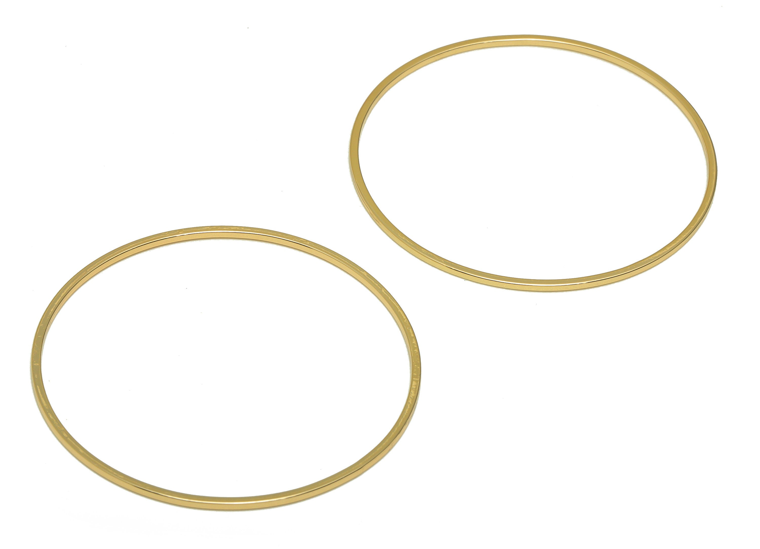 40mm Gold Rings - Stainless Steel Round Connectors - Closed Loop Rings - Earring Hoop Findings - 18K Gold Tone Plated- 40mx40x1mm-RGP6724-40 - DOMEDBAZAAR