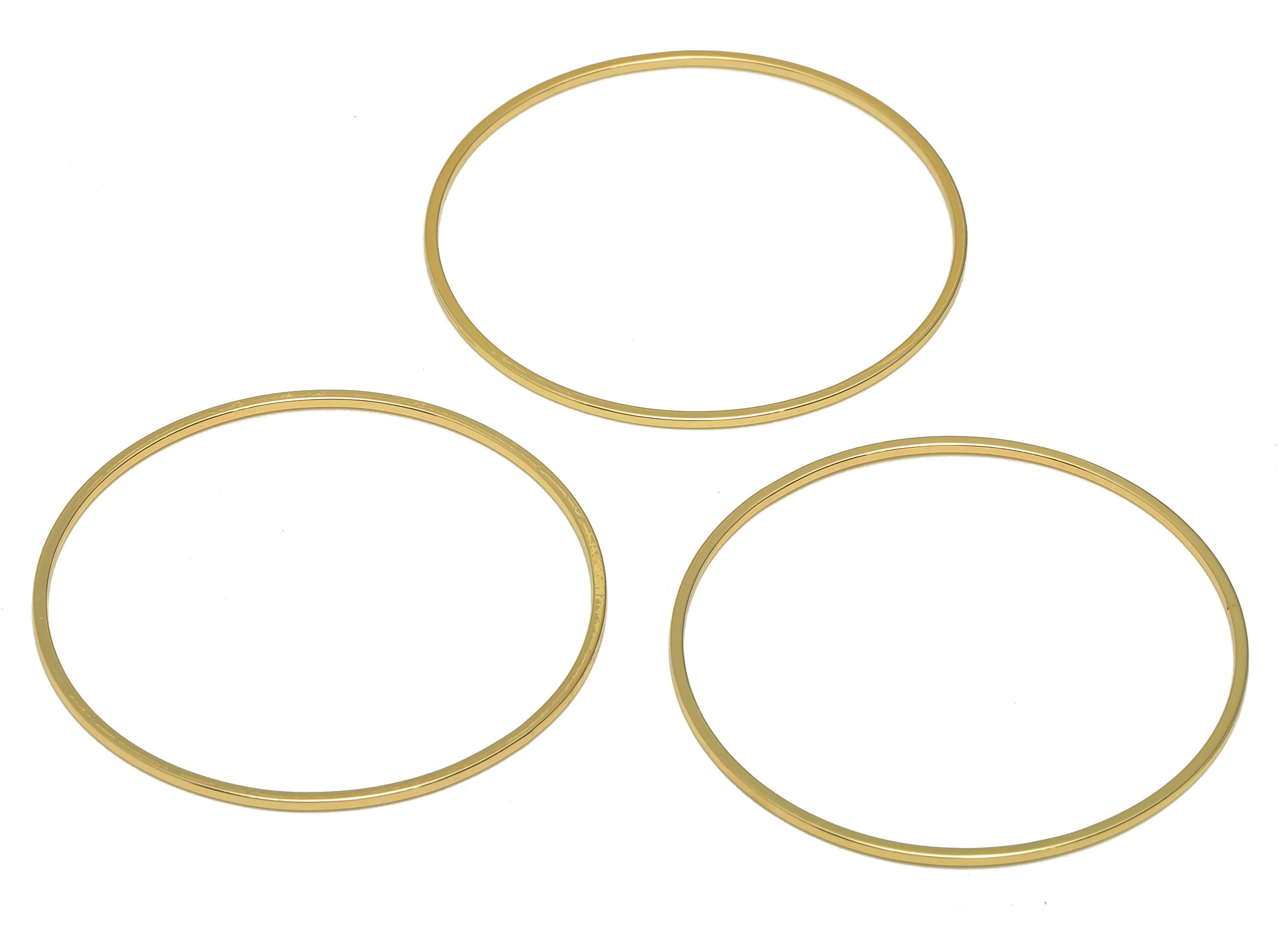 40mm Gold Rings - Stainless Steel Round Connectors - Closed Loop Rings - Earring Hoop Findings - 18K Gold Tone Plated- 40mx40x1mm-RGP6724-40 - DOMEDBAZAAR