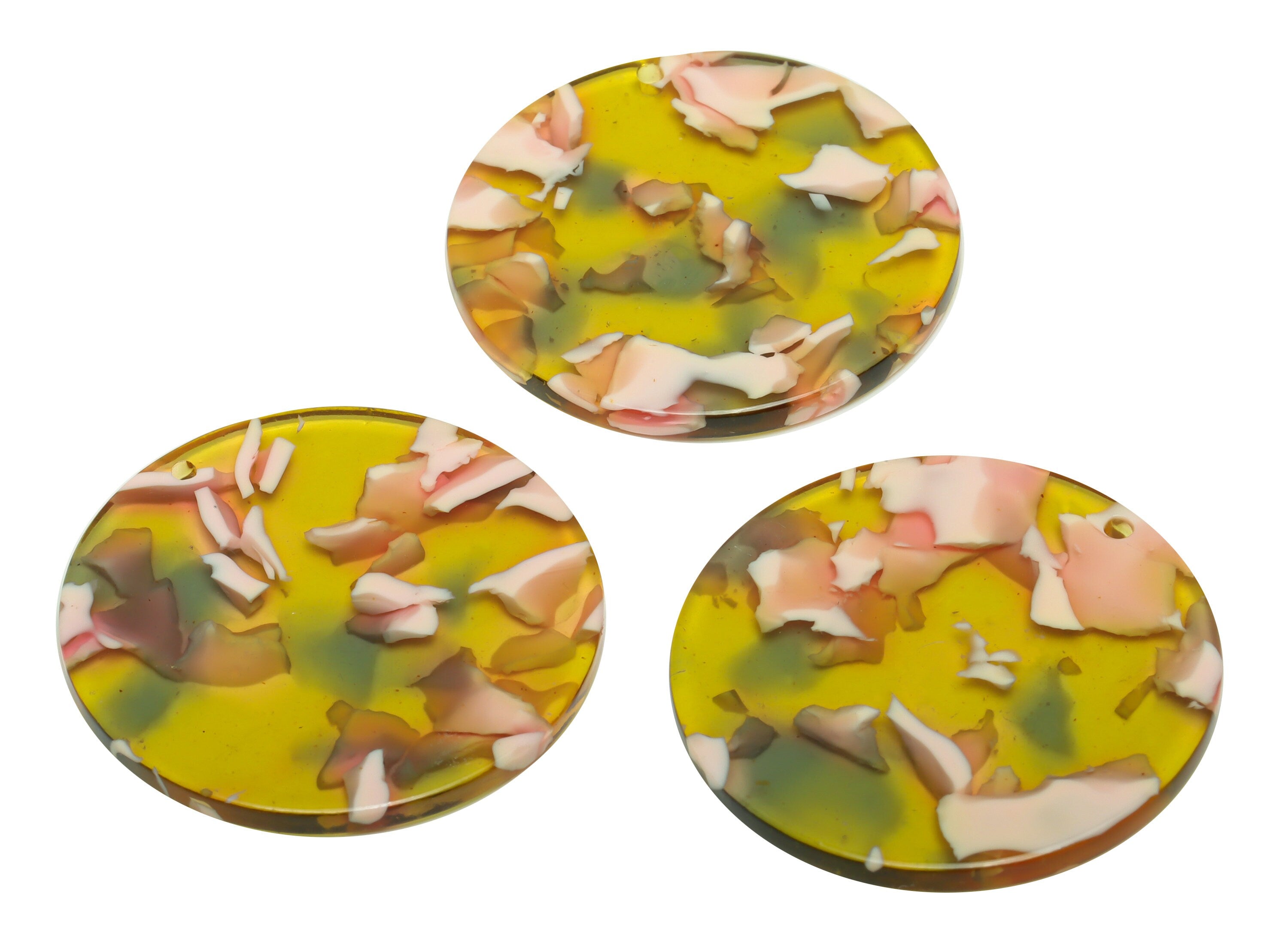 Acetate Round Charms - Circle Earrings and Pendant - Geometry Earring Findings - Jewelry Supplies - Color Code:A992 - 35x35x3mm -AC2621-A992 - DOMEDBAZAAR