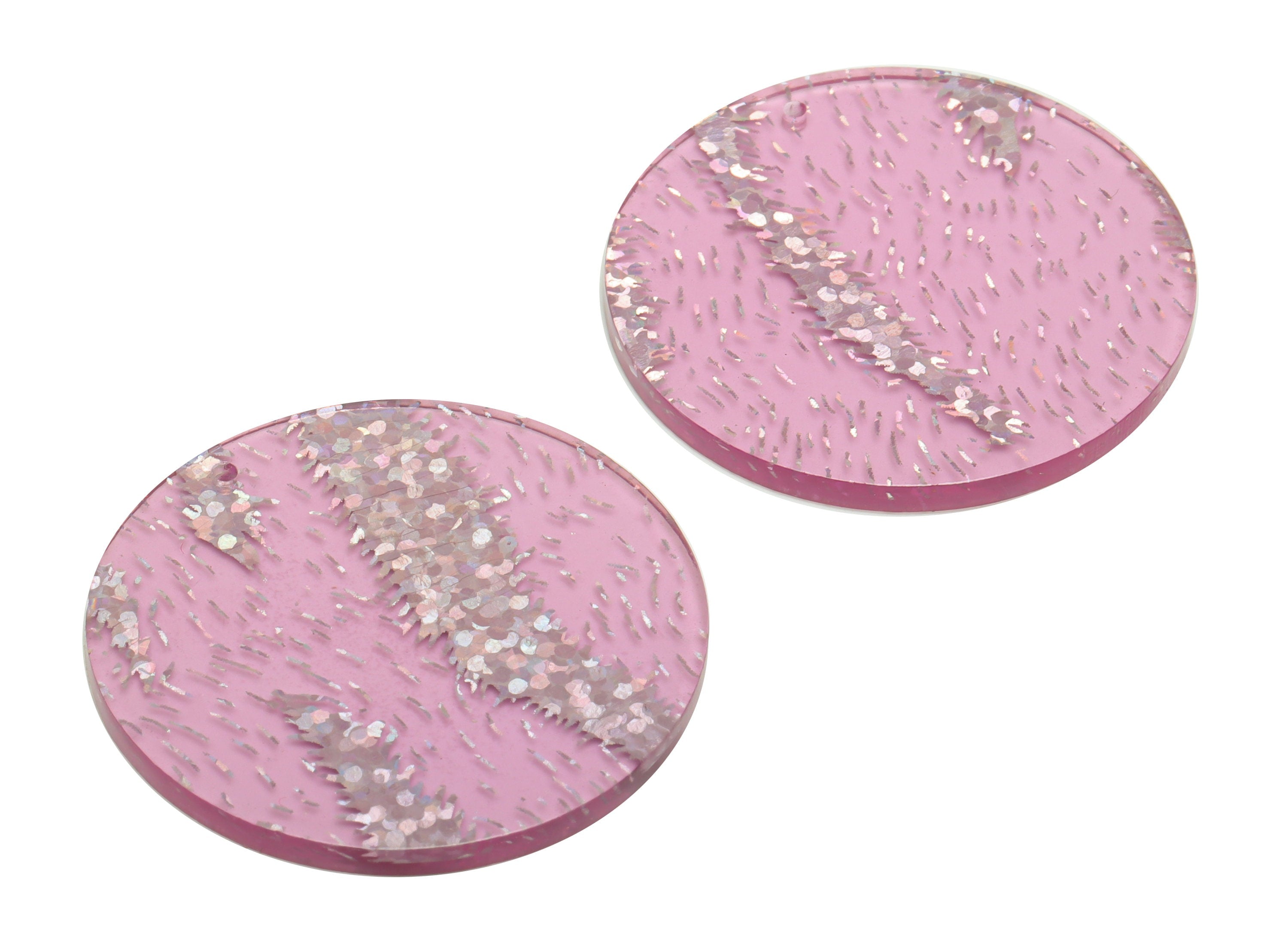 Acrylic Round Charms - Circle Earrings and Pendant - Sequins Earring Findings - Jewelry Supplies - Color Code:A986- 35x35x3mm -AC2621-A986 - DOMEDBAZAAR