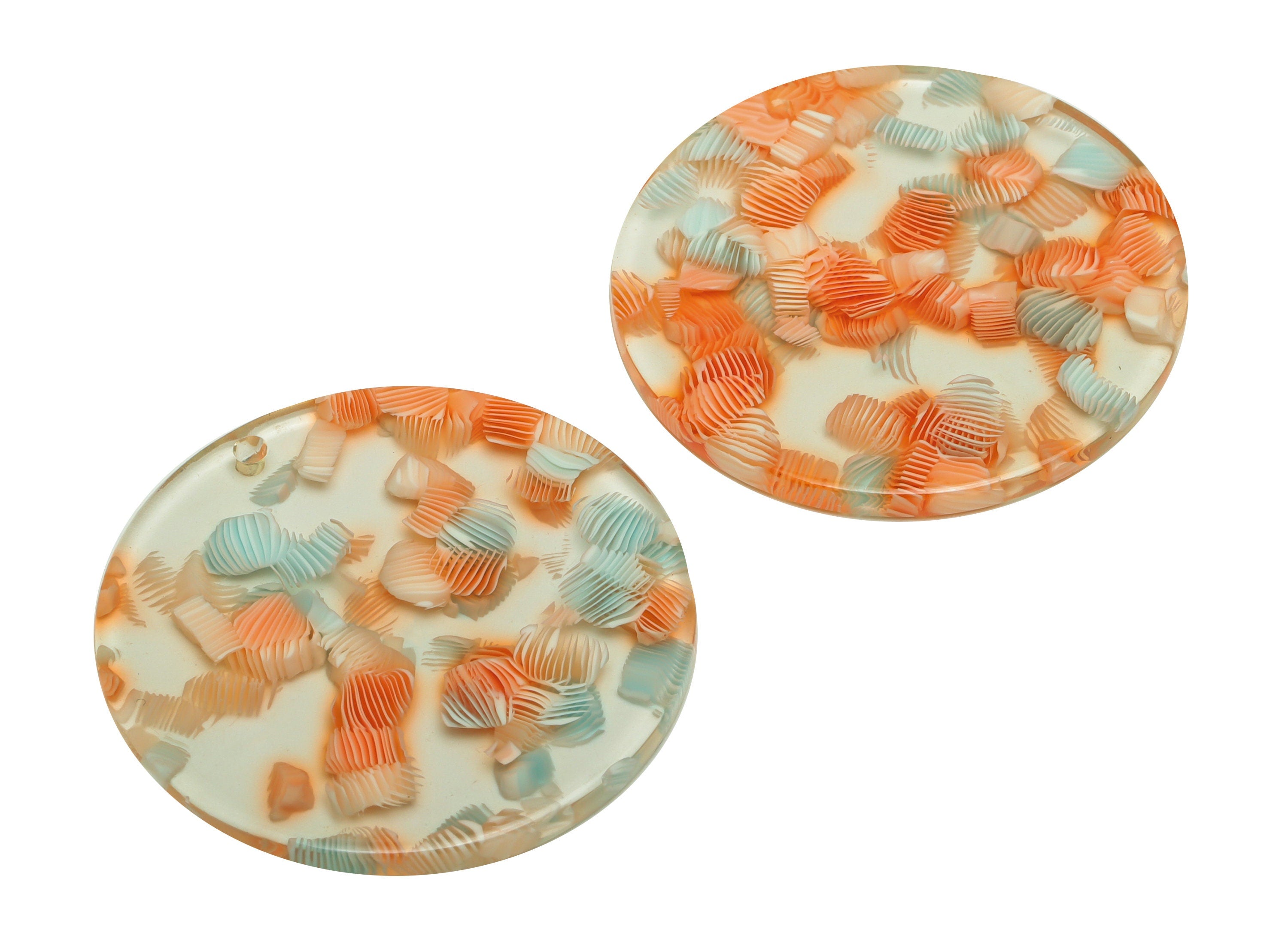 Acetate Round Charms - Circle Earrings and Pendant - Transparent Earring Findings - Jewelry Supplies - Color Code:A976 - 35x35x3mm -AC2621 - DOMEDBAZAAR