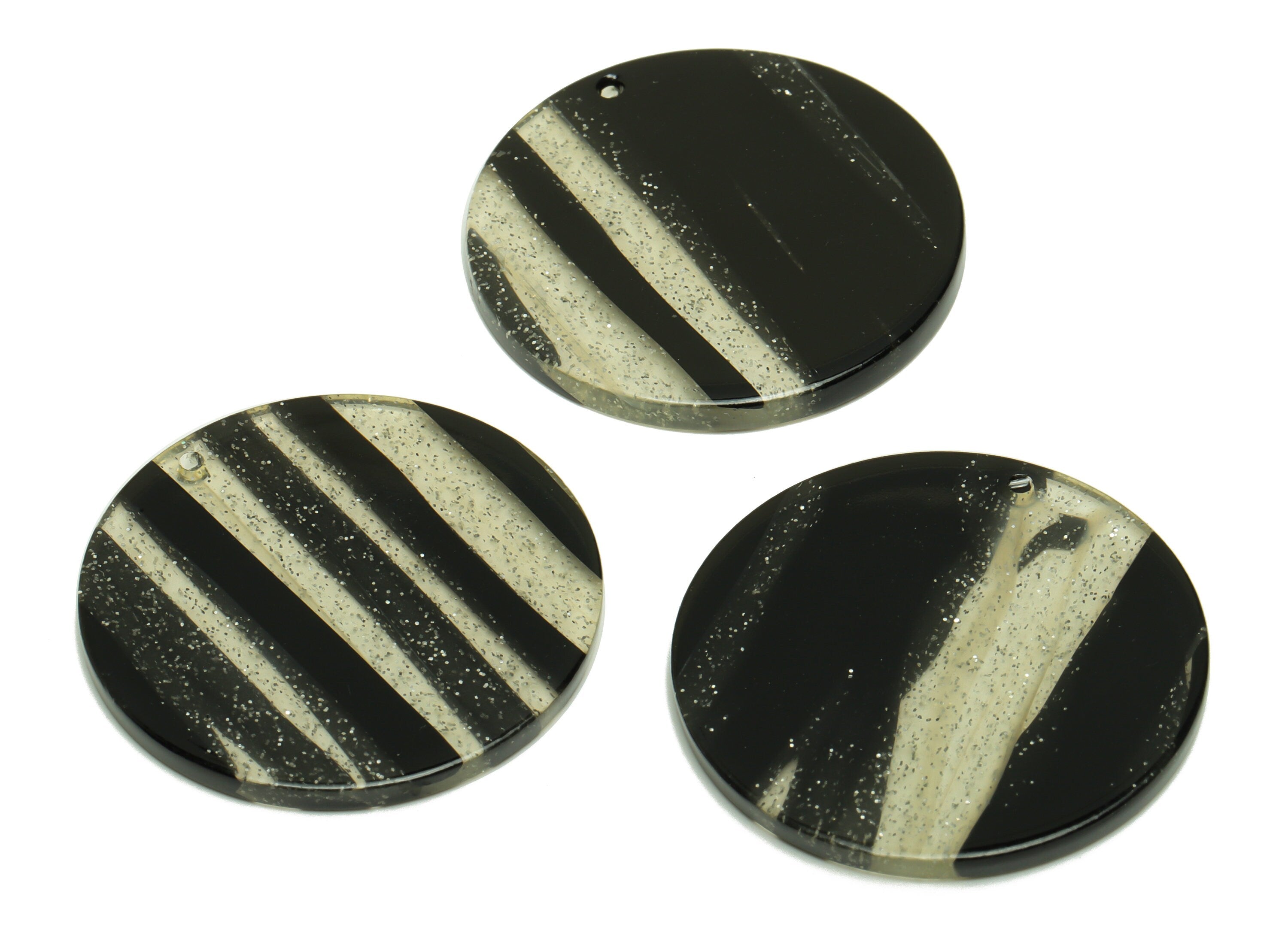 Acetate Round Charms - Circle Earrings and Pendant - Sequins Earring Findings - Jewelry Supplies - Color Code:A970 - 35x35x3mm -AC2621-A970 - DOMEDBAZAAR
