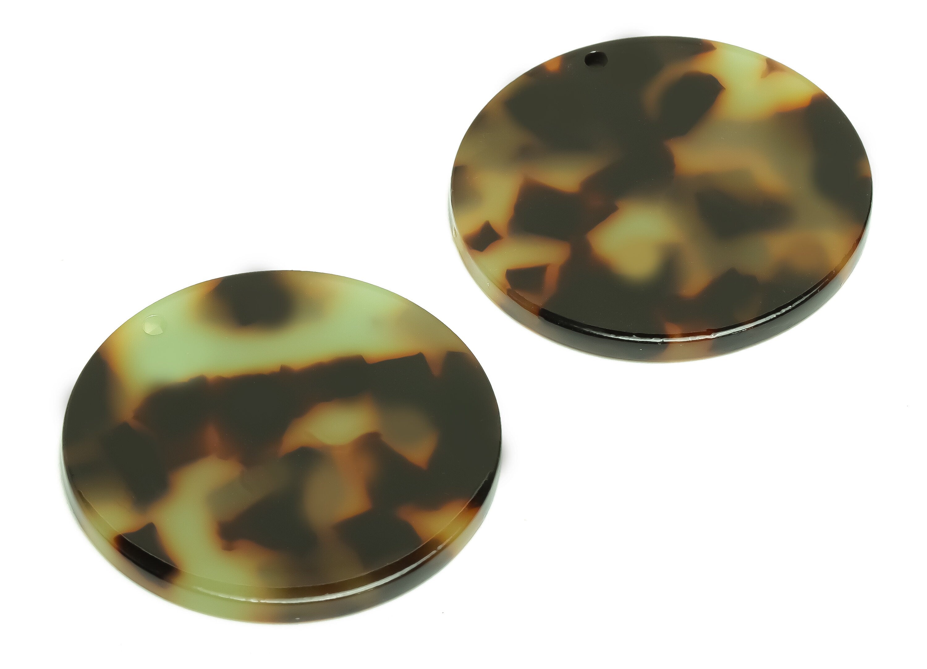 Acetate Round Charms - Circle Earrings and Pendant - Rainbow Earring Findings - Jewelry Supplies - Color Code:A989 - 35x35x3mm -AC2621 - DOMEDBAZAAR