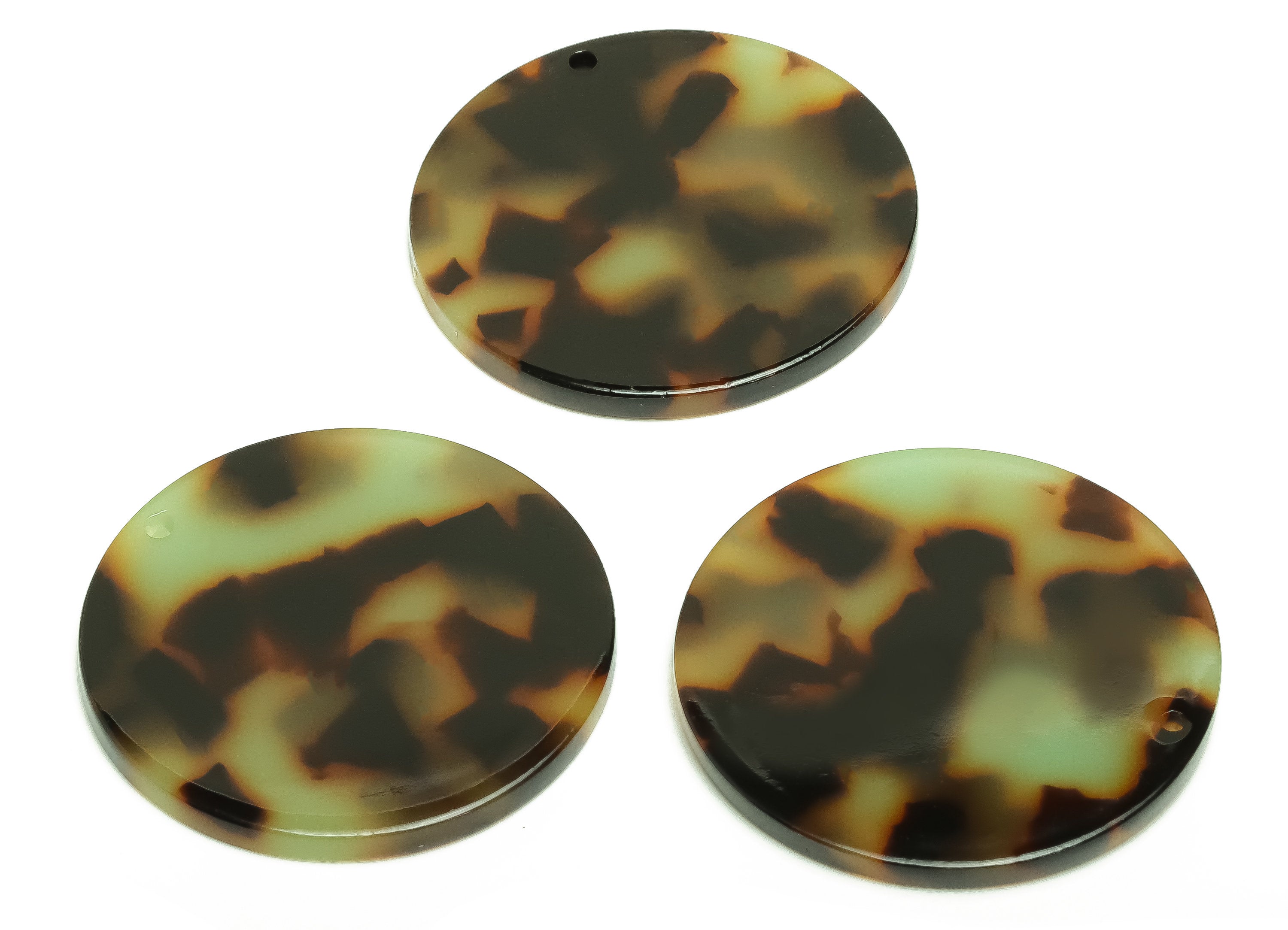 Acetate Round Charms - Circle Earrings and Pendant - Rainbow Earring Findings - Jewelry Supplies - Color Code:A989 - 35x35x3mm -AC2621 - DOMEDBAZAAR