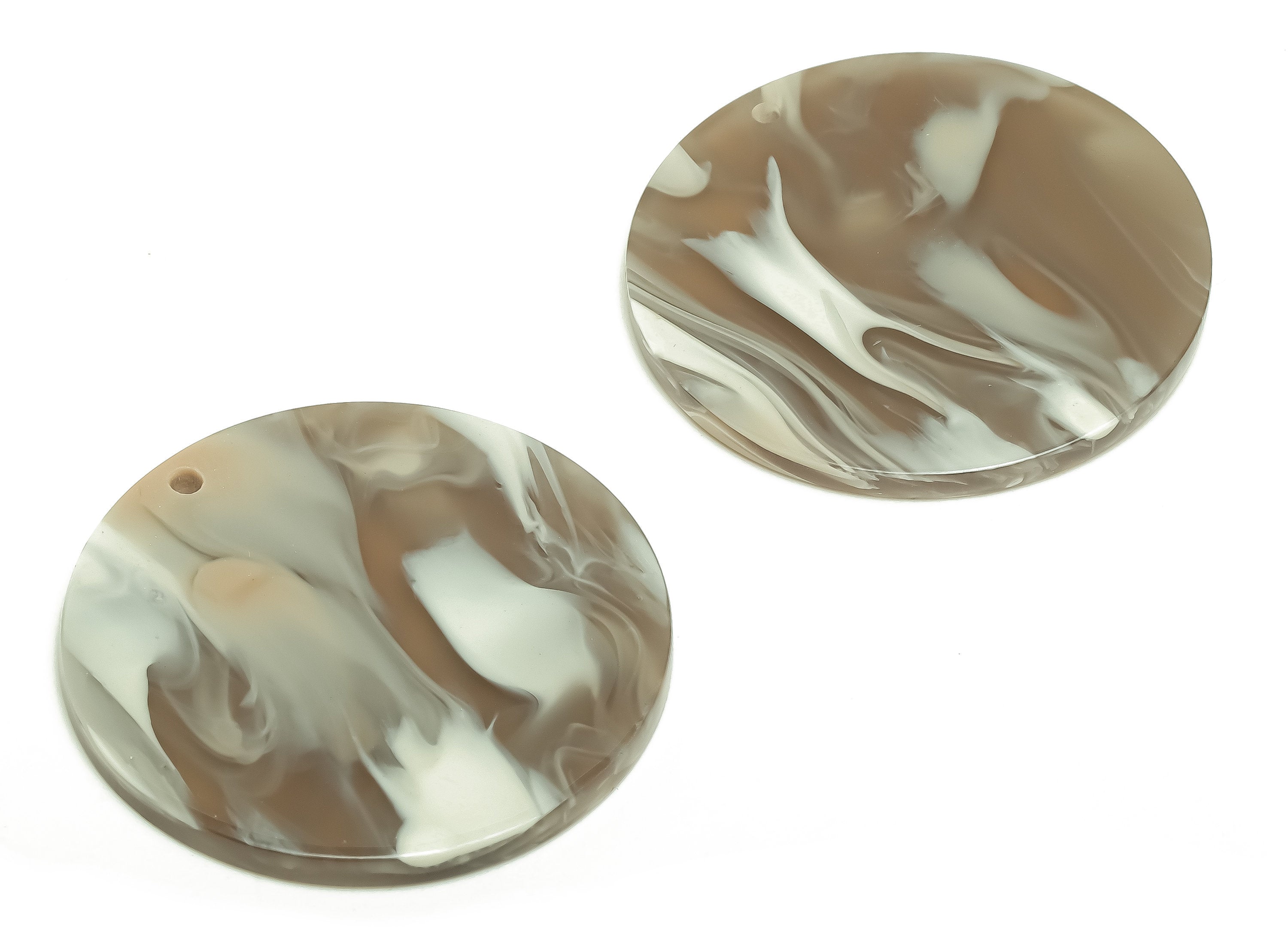 Acrylic Round Charms - Circle Earrings and Pendant - Geometry Earring Findings - Jewelry Supplies - Color Code:A944- 35x35x3mm -AC2621-A944 - DOMEDBAZAAR