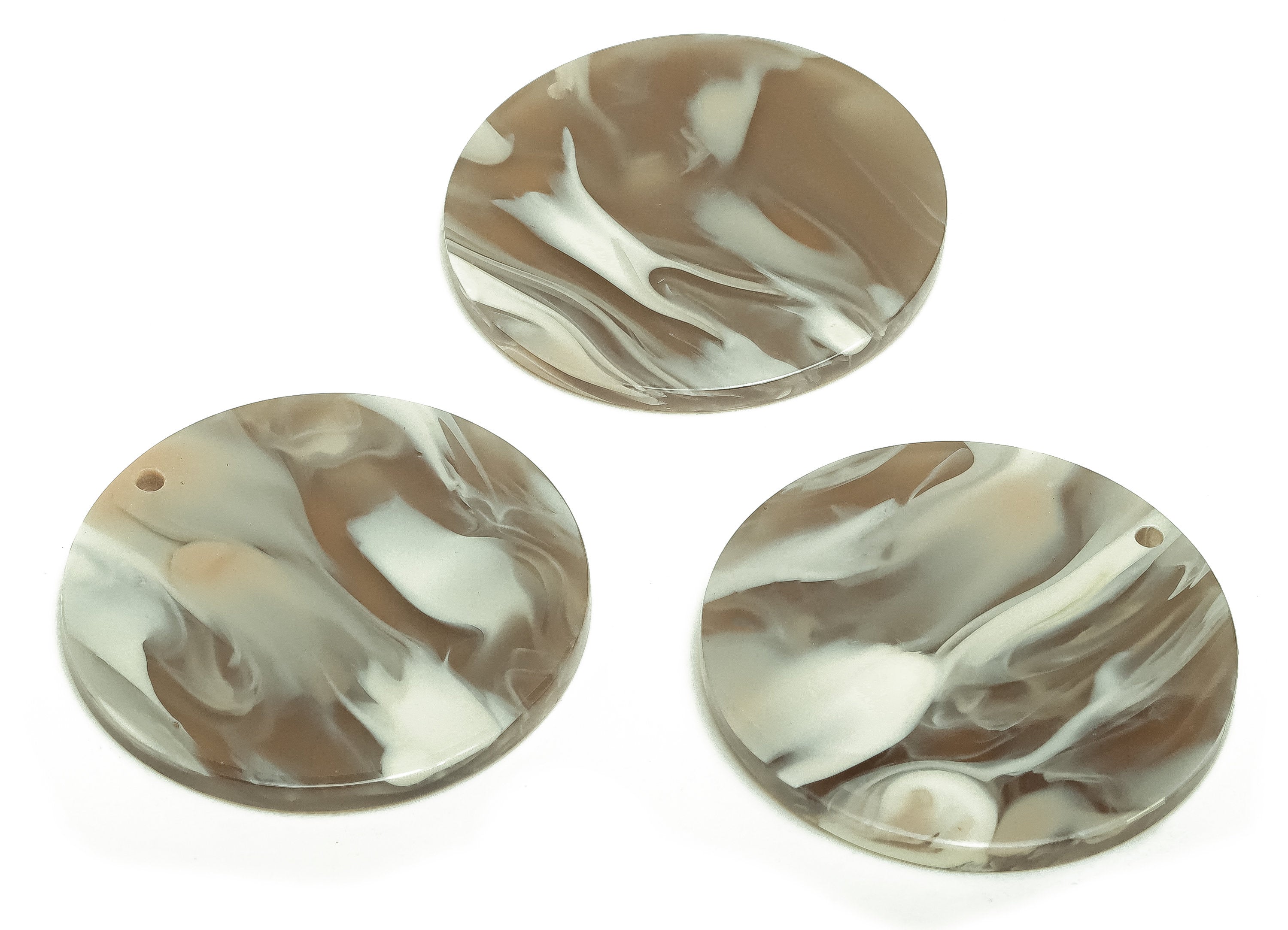 Acrylic Round Charms - Circle Earrings and Pendant - Geometry Earring Findings - Jewelry Supplies - Color Code:A944- 35x35x3mm -AC2621-A944 - DOMEDBAZAAR
