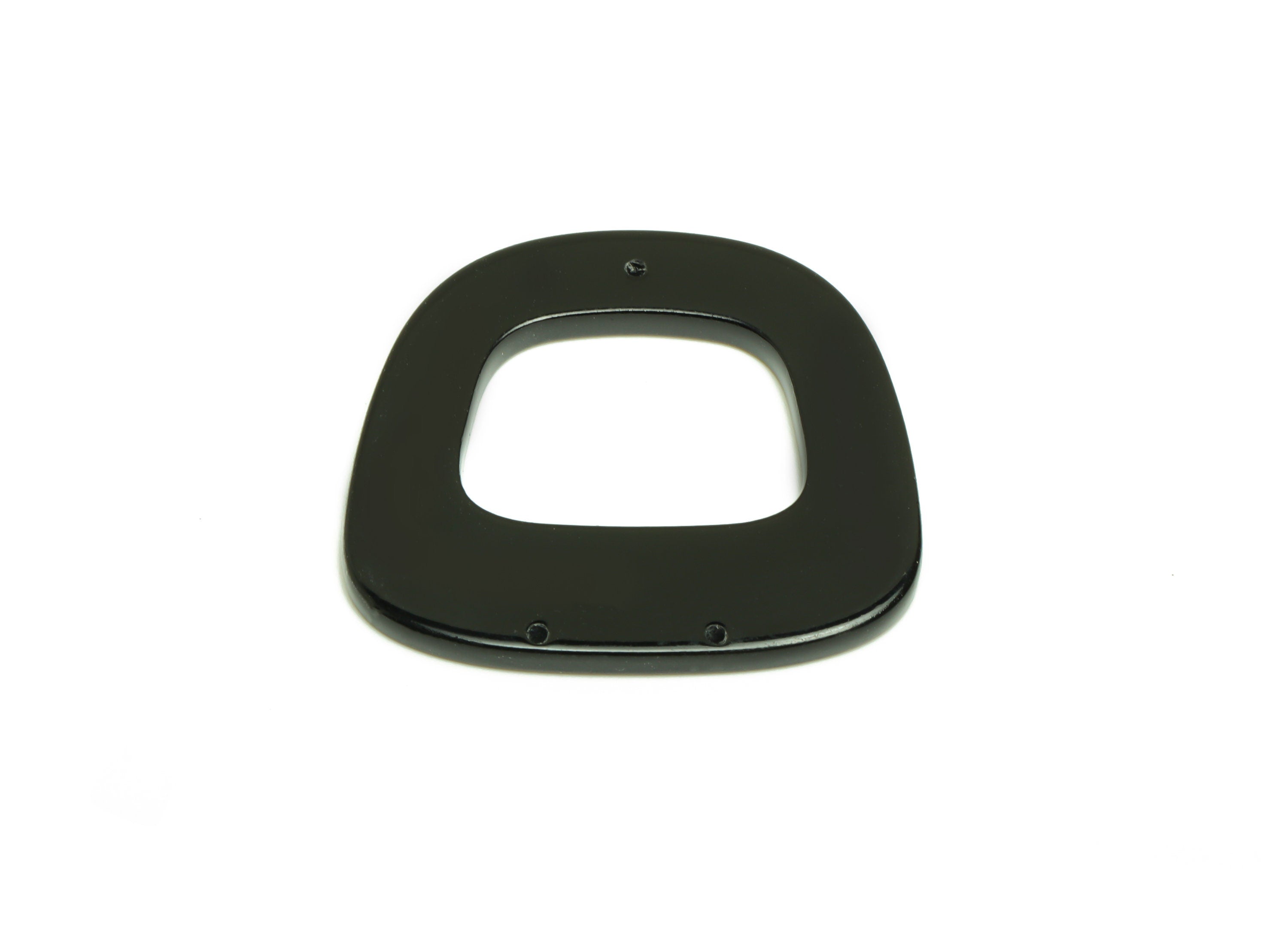 Acetate Trapezoid Charm - Black Rounded Trapezoid Pendant And Earring Charm - Trapezoid Connector - Code: A66 - 32x30.51x1.95mm - AC2613 - DOMEDBAZAAR