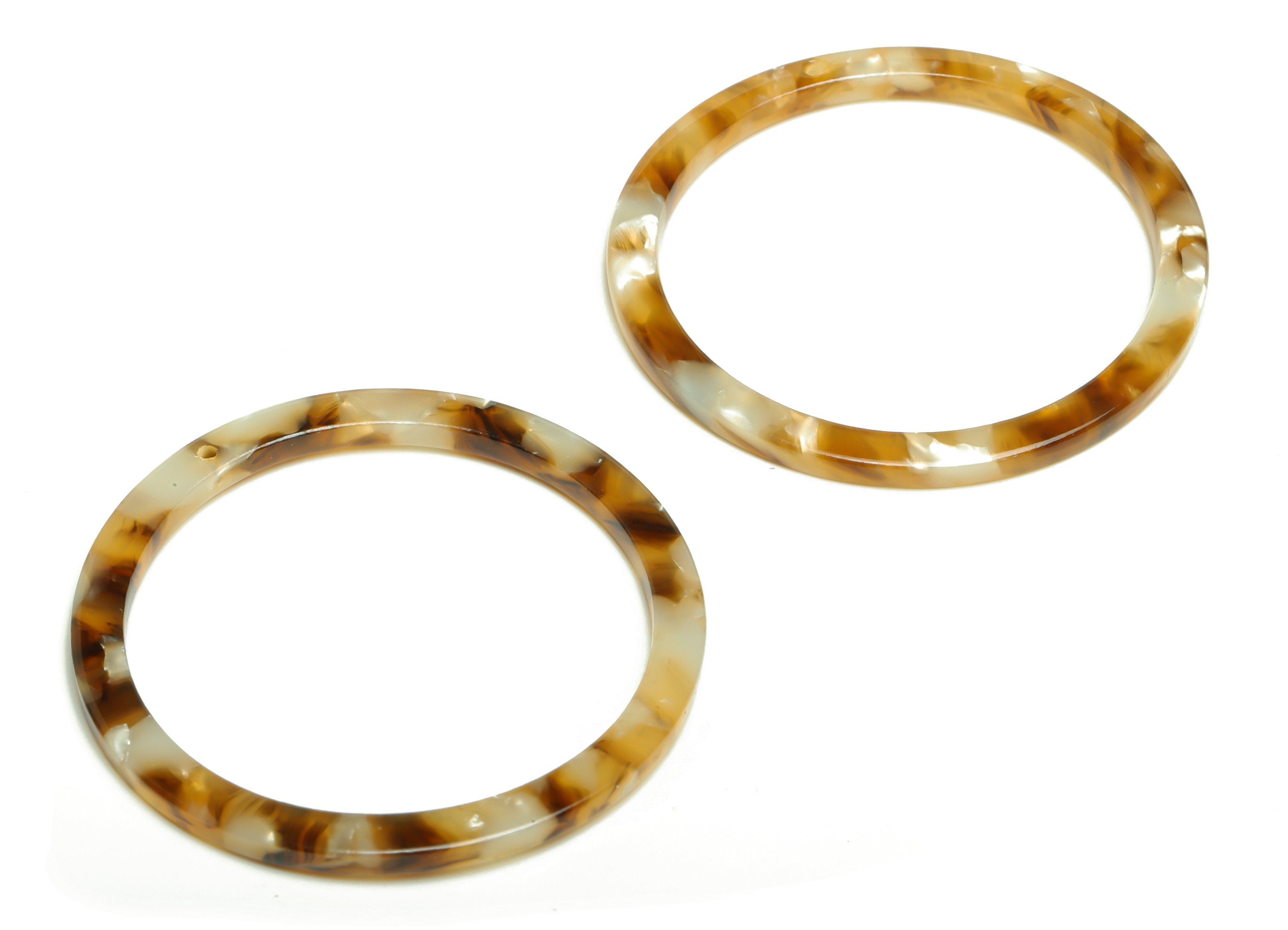 Acetate Hoop Earrings Charms - Circle Pendant - Geometry Earring Findings - Jewelry Supplies - Color Code:A351 - 44x44.3x2.6mm -AC2620-A351 - DOMEDBAZAAR