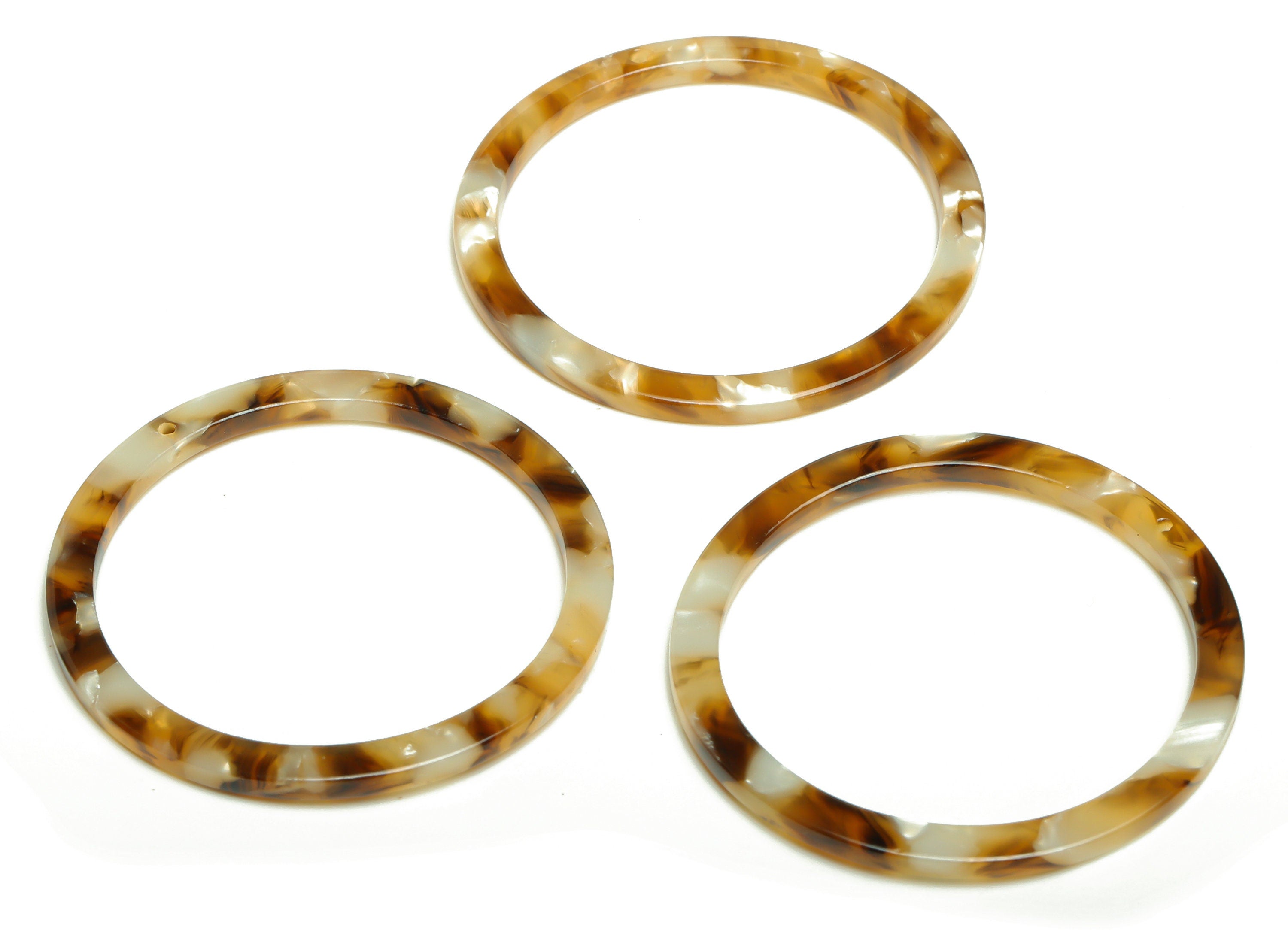 Acetate Hoop Earrings Charms - Circle Pendant - Geometry Earring Findings - Jewelry Supplies - Color Code:A351 - 44x44.3x2.6mm -AC2620-A351 - DOMEDBAZAAR